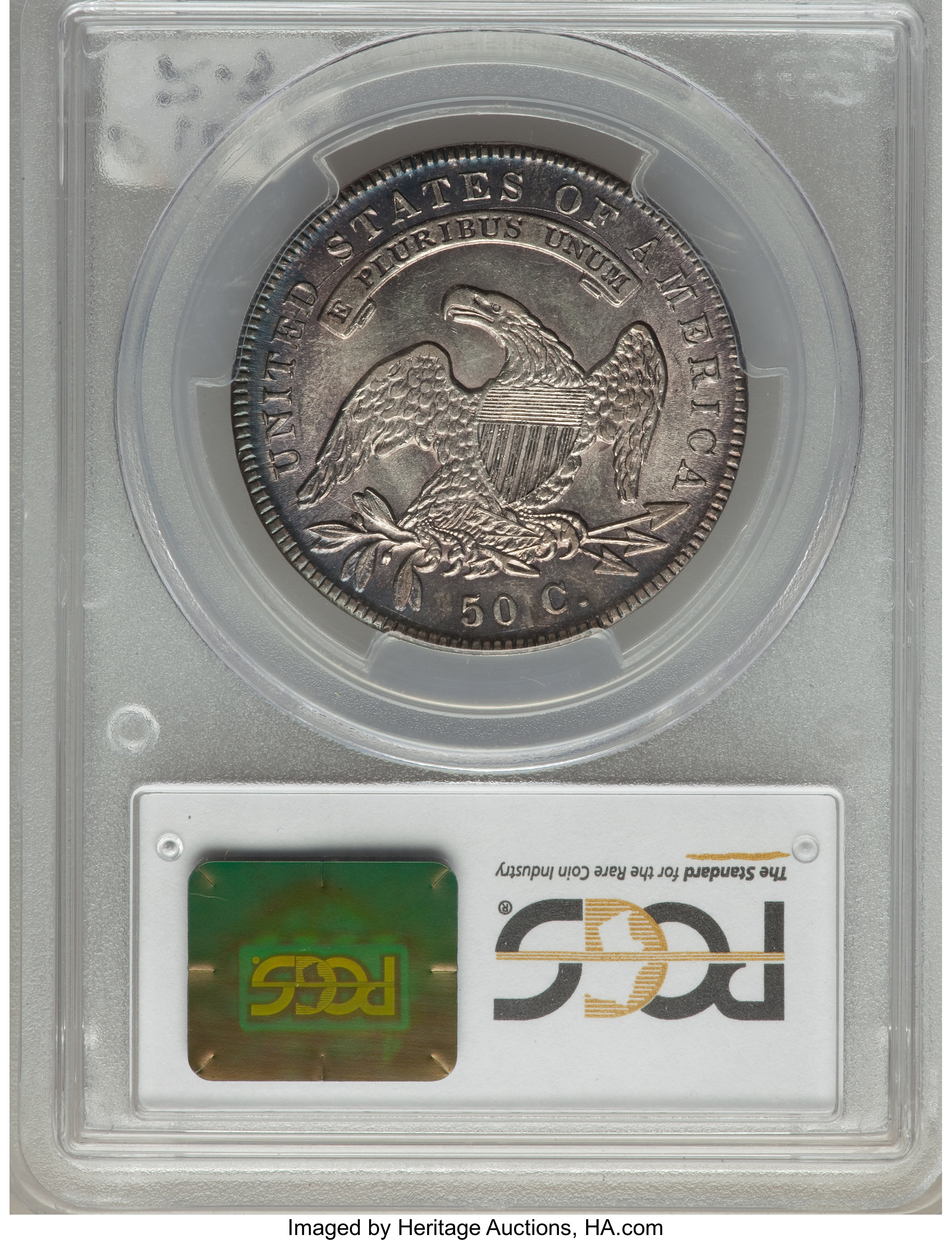 image for: 1836 50C Lettered Edge, O-104a, R.3, AU58 PCGS. PCGS Population: (4/2). NGC Census: (3/2). CDN: $825 Whsle. Bid for problem...
