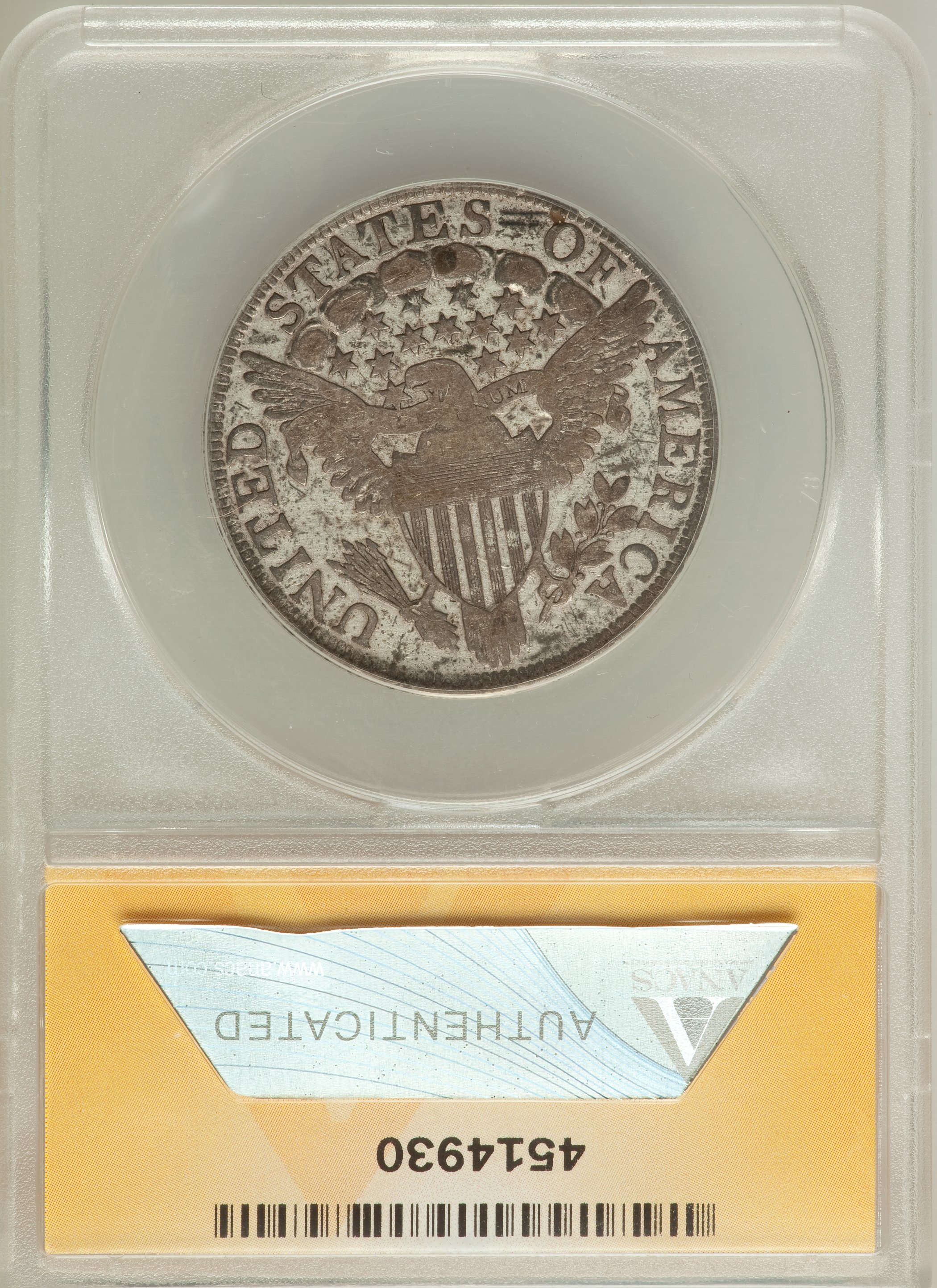 image for: 1803 50C Large 3, O-103, R.3 -- Wire Brushed -- ANACS. Fine 12 Details. NGC Census: (0/0). PCGS Populat...