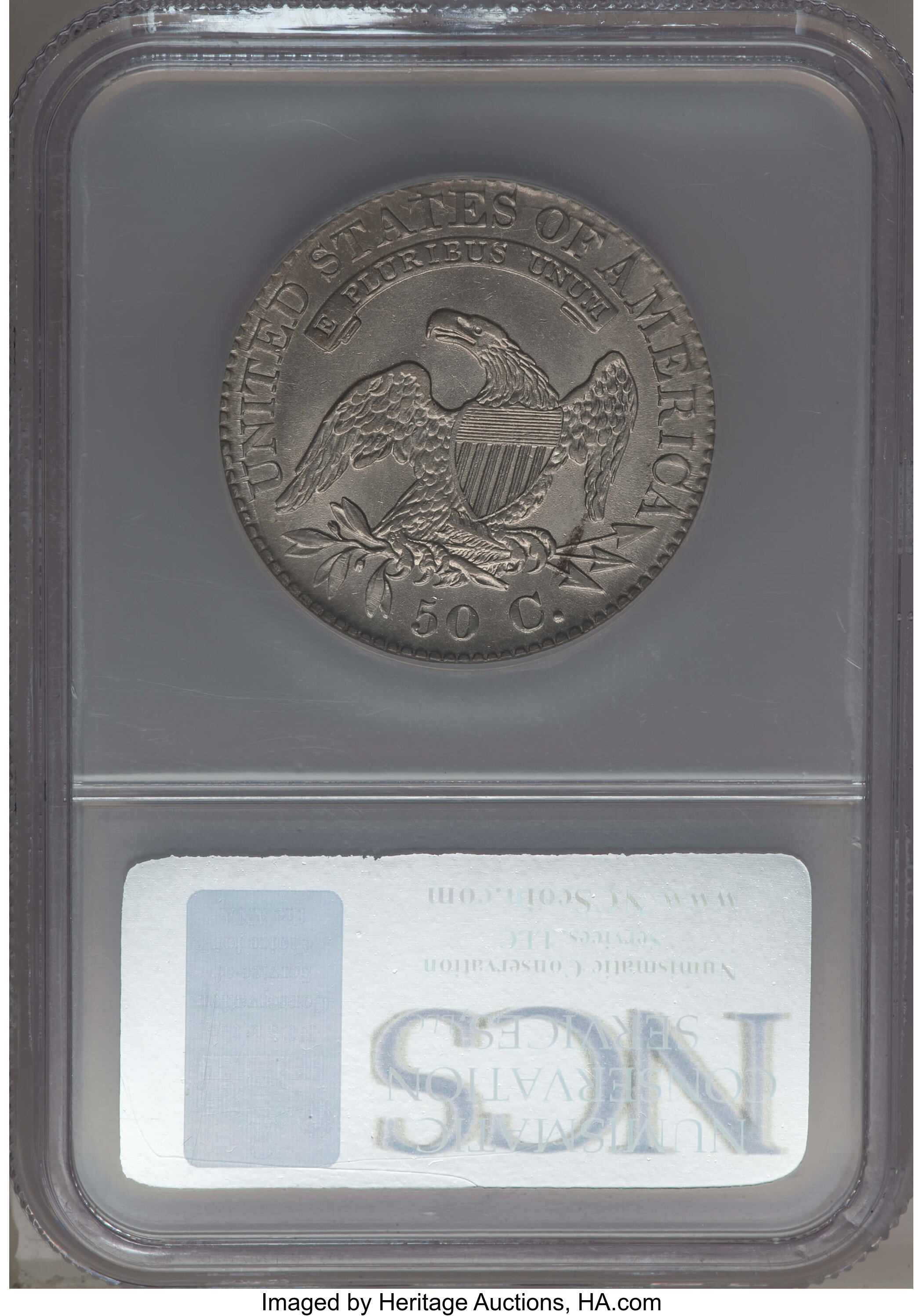image for: 1824/1 50C O-101a, R.2, AU50 NCS. AU. NGC Census: (2/12). PCGS Population: (2/8). CDN: $300 Whsle. Bid for problem-free NGC...