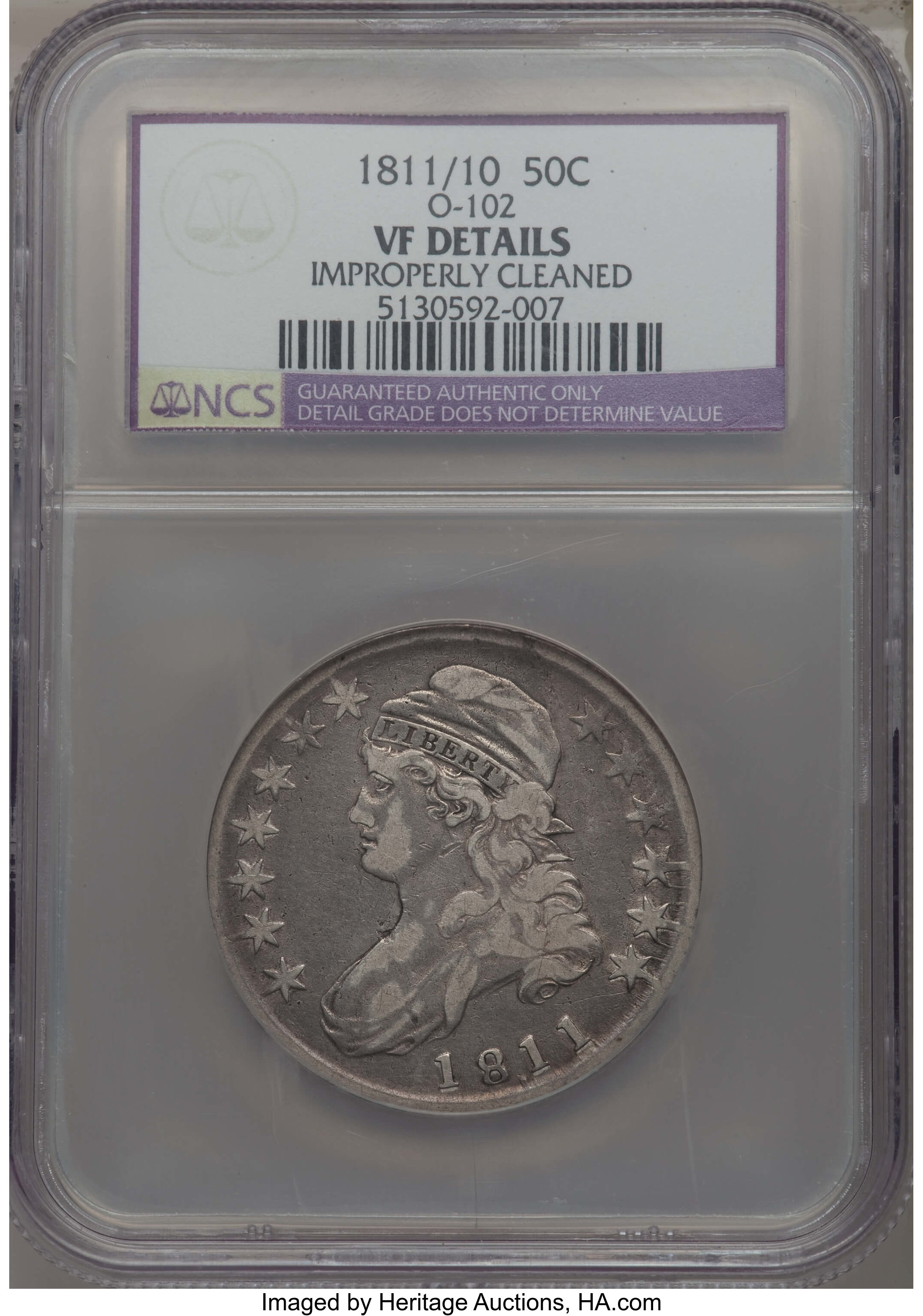 image for: 1811/10 50C O-102, R.4, -- Improperly Cleaned -- NCS. VF. NGC Census: (0/7). PCGS Population: (0/16). CDN: $75 Whsle. B...