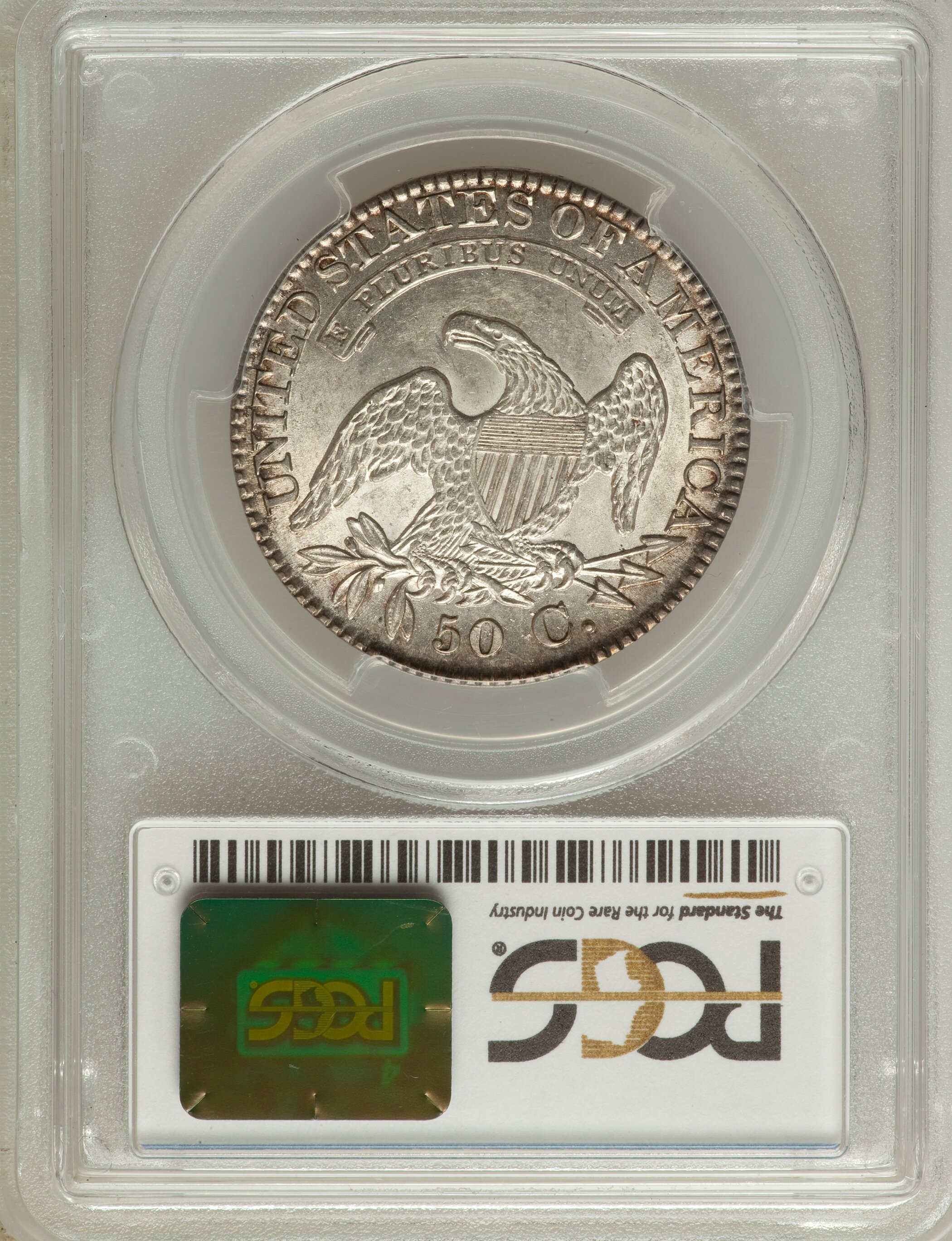 image for: 1827 50C Square Base 2, O-132, R.3, MS63 PCGS Secure. Ex: Link. PCGS Population: (1/0). NGC Census: (1/2). CDN: $2,000 Whsl...