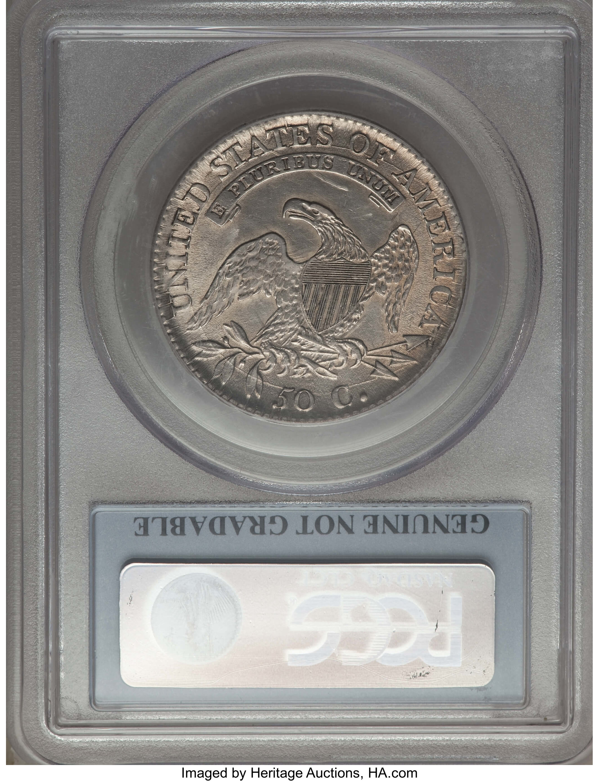 image for: 1811 50C Small 8, O-106, R.3, -- Cleaning -- PCGS Genuine. From The Donald R. Frederick Collection of Early U.S. Coinage:...