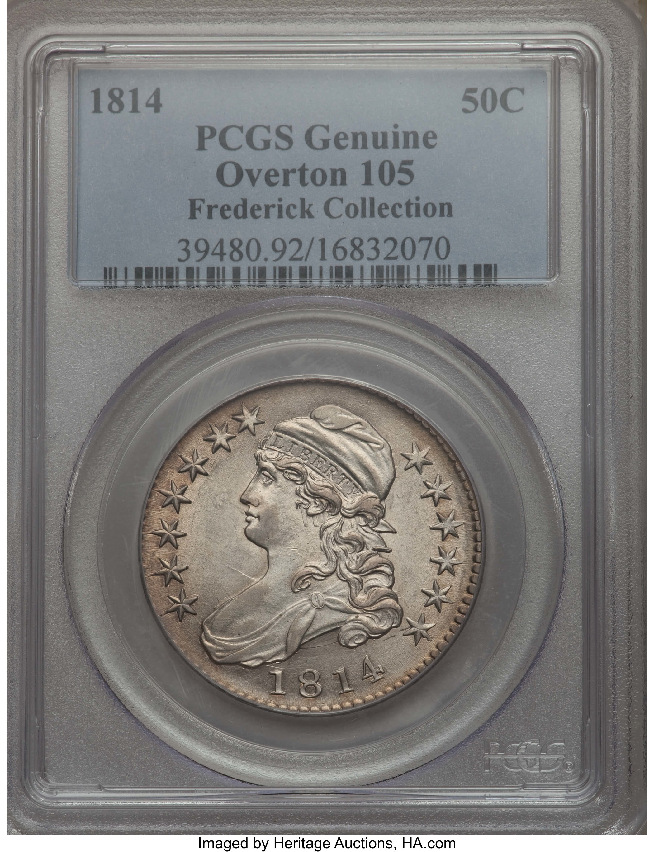 image for: 1814 50C O-105, R.2, -- Cleaning -- PCGS Genuine. From The Donald R. Frederick Collection of Early U.S. Coinage: Bayside ...