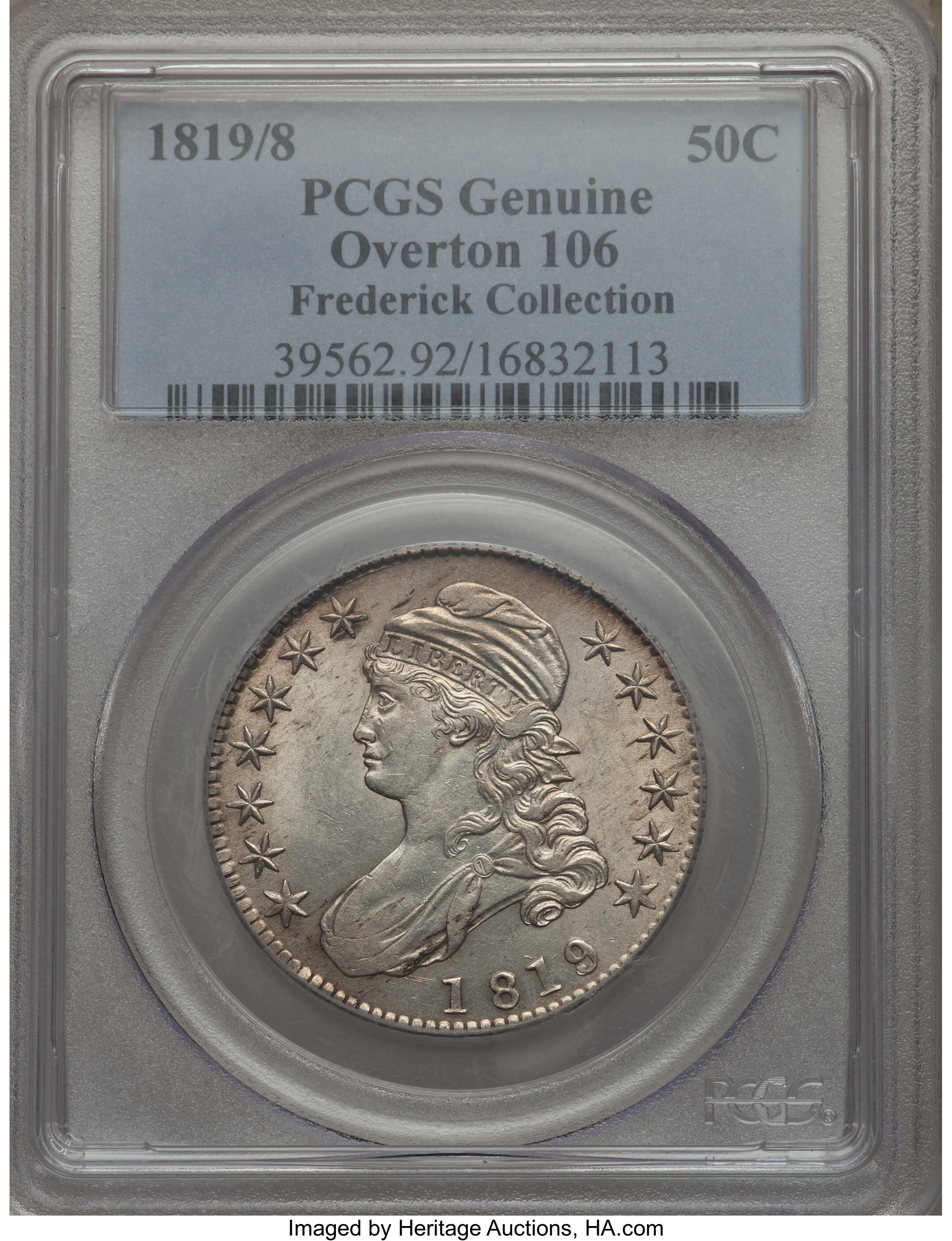 image for: 1819/8 50C Large 9, O-106, R.4, -- Cleaning -- PCGS Genuine.  From The Donald R. Frederick Collection of Early U.S. Coina...