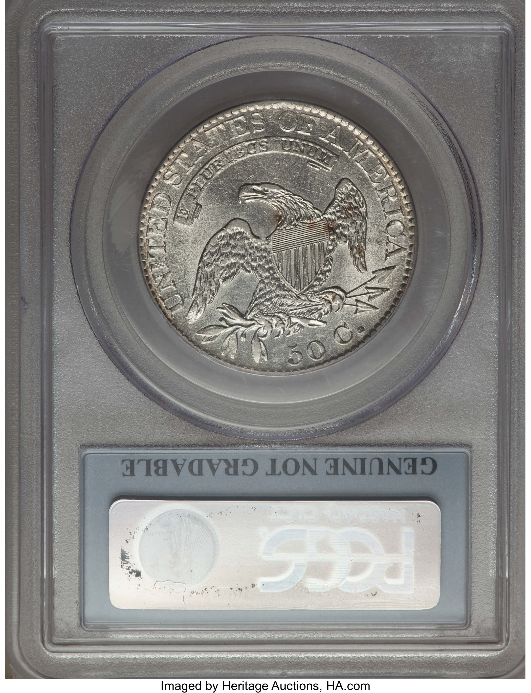 image for: 1825 50C O-116, R.3, -- Cleaning -- PCGS Genuine.  Mintage 2,900,000. From The Donald R. Frederick Collection of Early U....