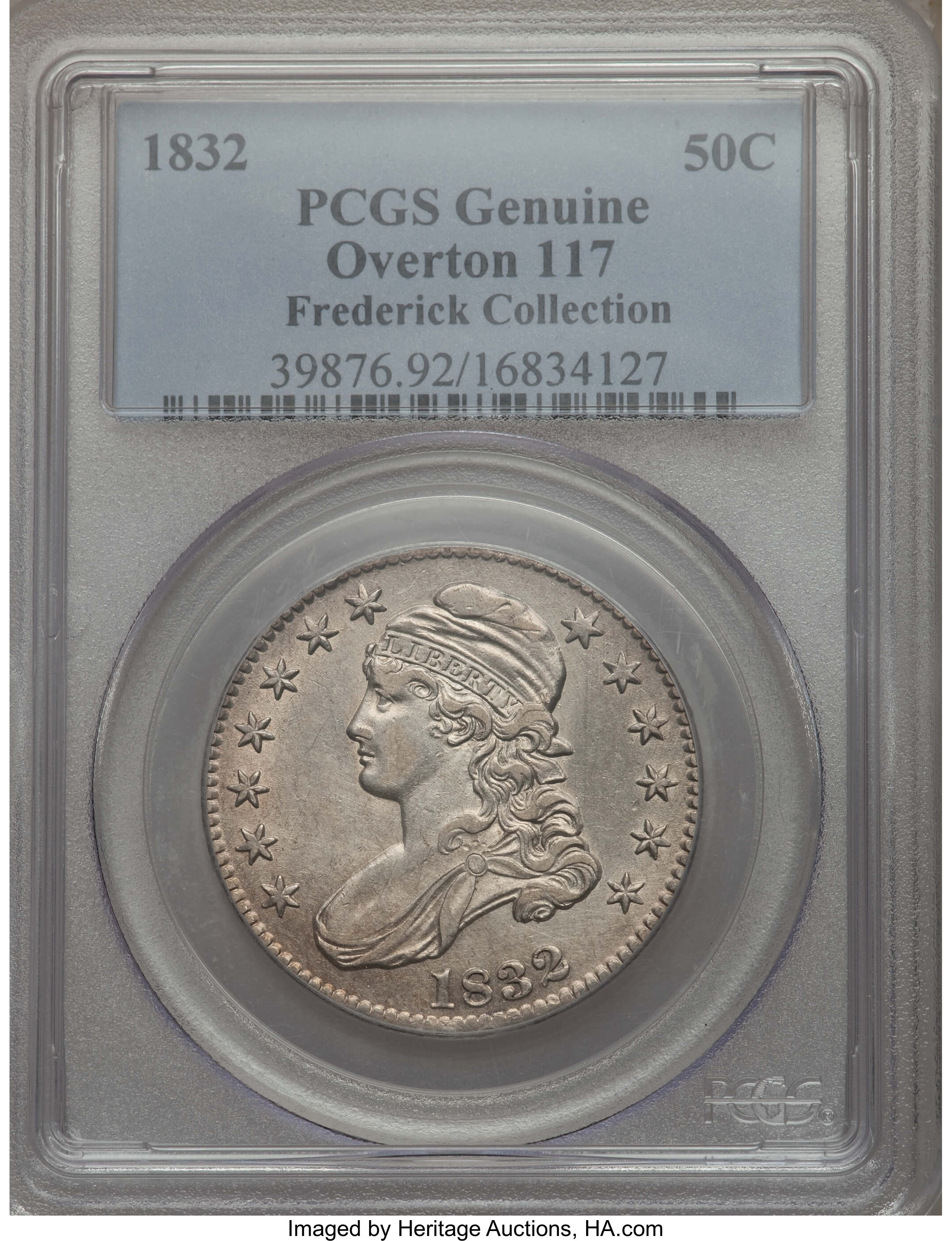 image for: 1832 50C Small Letters, O-117, High R.4, -- Cleaning -- PCGS Genuine. From The Donald R. Frederick Collection of Early U....