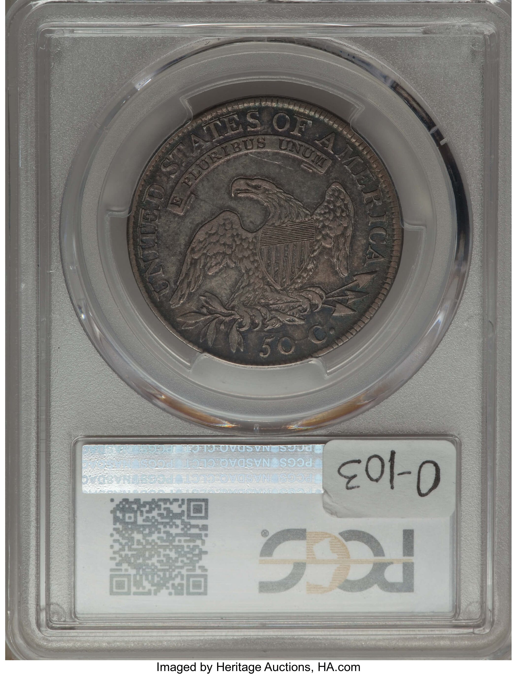 image for: 1811 50C Large 8, O-103, R.3, XF40 PCGS. PCGS Population: (3/10). NGC Census: (0/9). CDN: $130 Whsle. Bid for problem-free ...