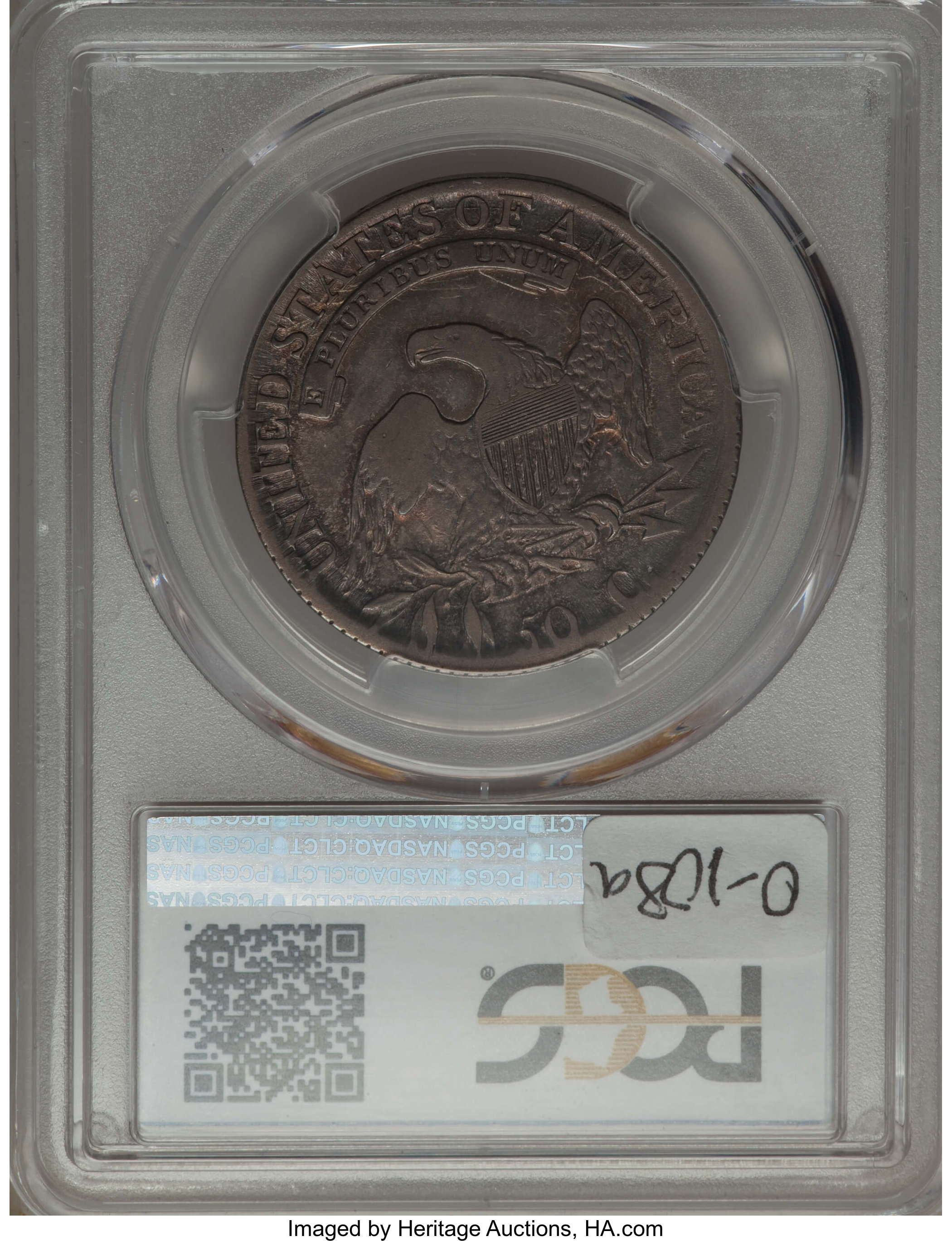 image for: 1814 50C E Over A in STATES, O-108a, R.1, VF30 PCGS. PCGS Population: (5/21). NGC Census: (3/10).  From The Southeast...