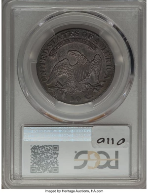 image for: 1826 50C O-110, R.2, AU53 PCGS. PCGS Population: (2/7). NGC Census: (2/18). Mintage 4,000,000. From The Southeast Ka...