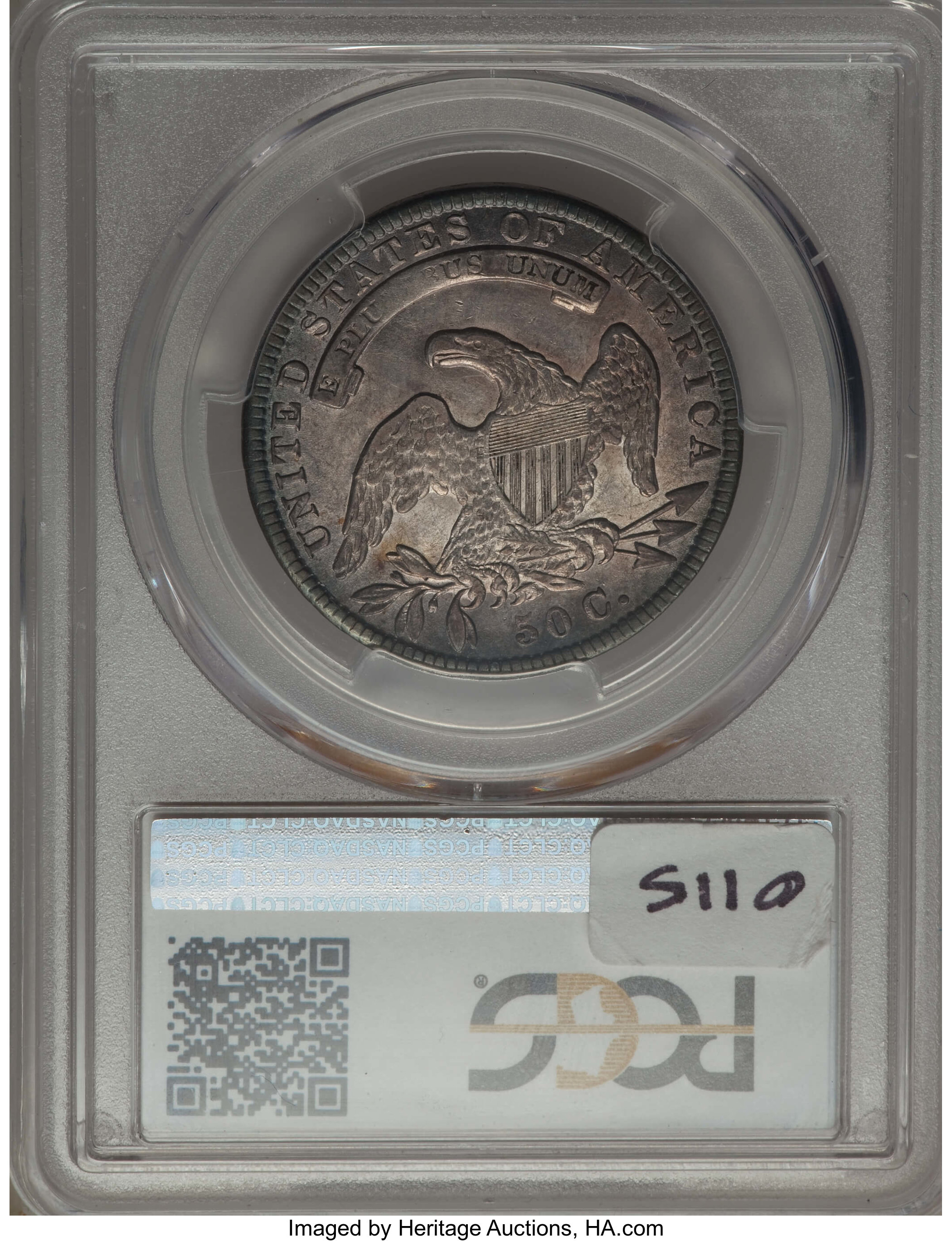 image for: 1836 50C Lettered Edge, O-115, R.3, AU53 PCGS. PCGS Population: (0/4). NGC Census: (1/9).  From The Southeast Kansas ...