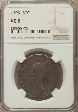 image for: 1795 50C 2 Leaves, O-102, T-26, R.4, VG8 NGC....