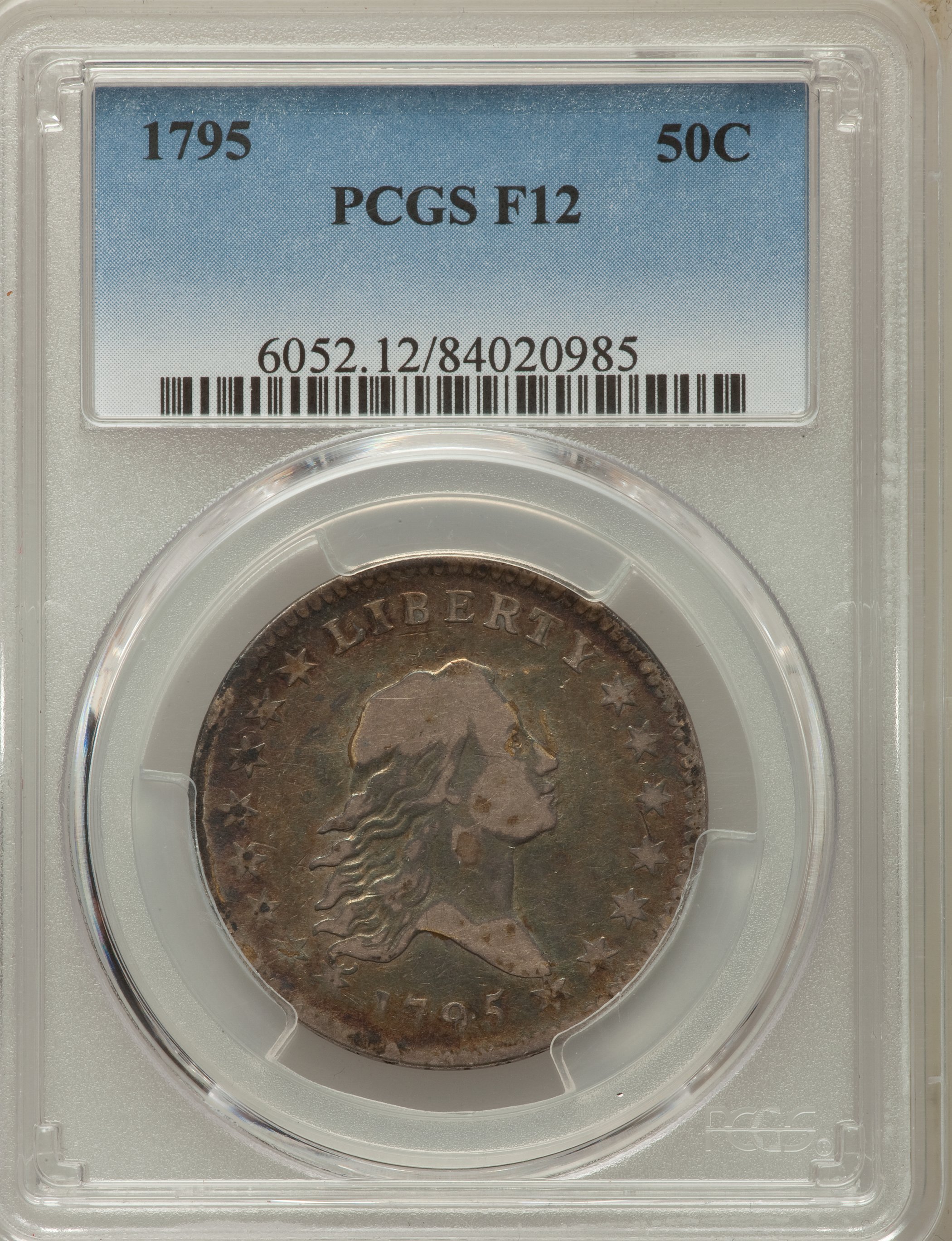 image for: 1795 50C 2 Leaves, O-125, T-13, R.4, Fine 12 PCGS....