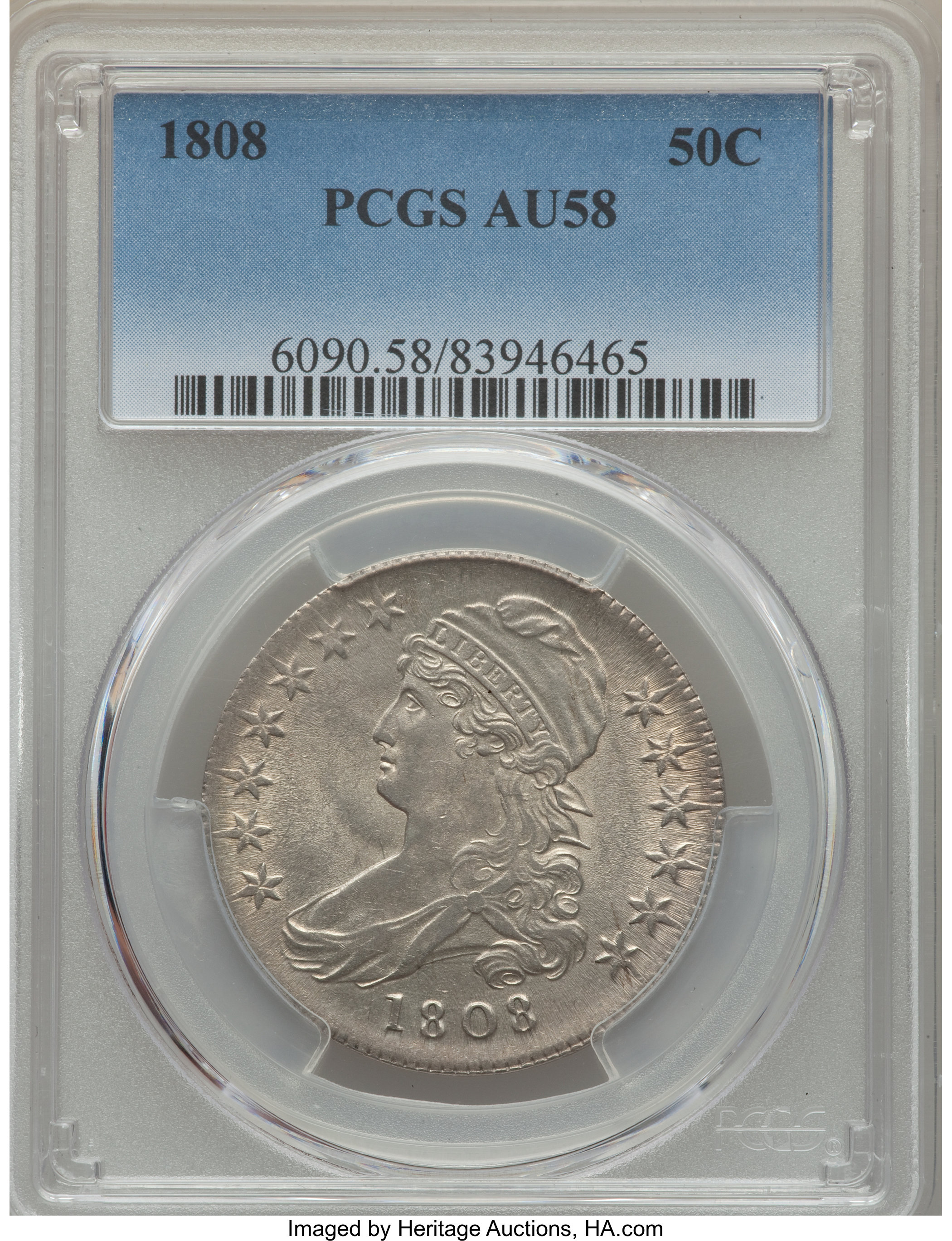 image for: 1808 50C O-103, R.1, AU58 PCGS....
