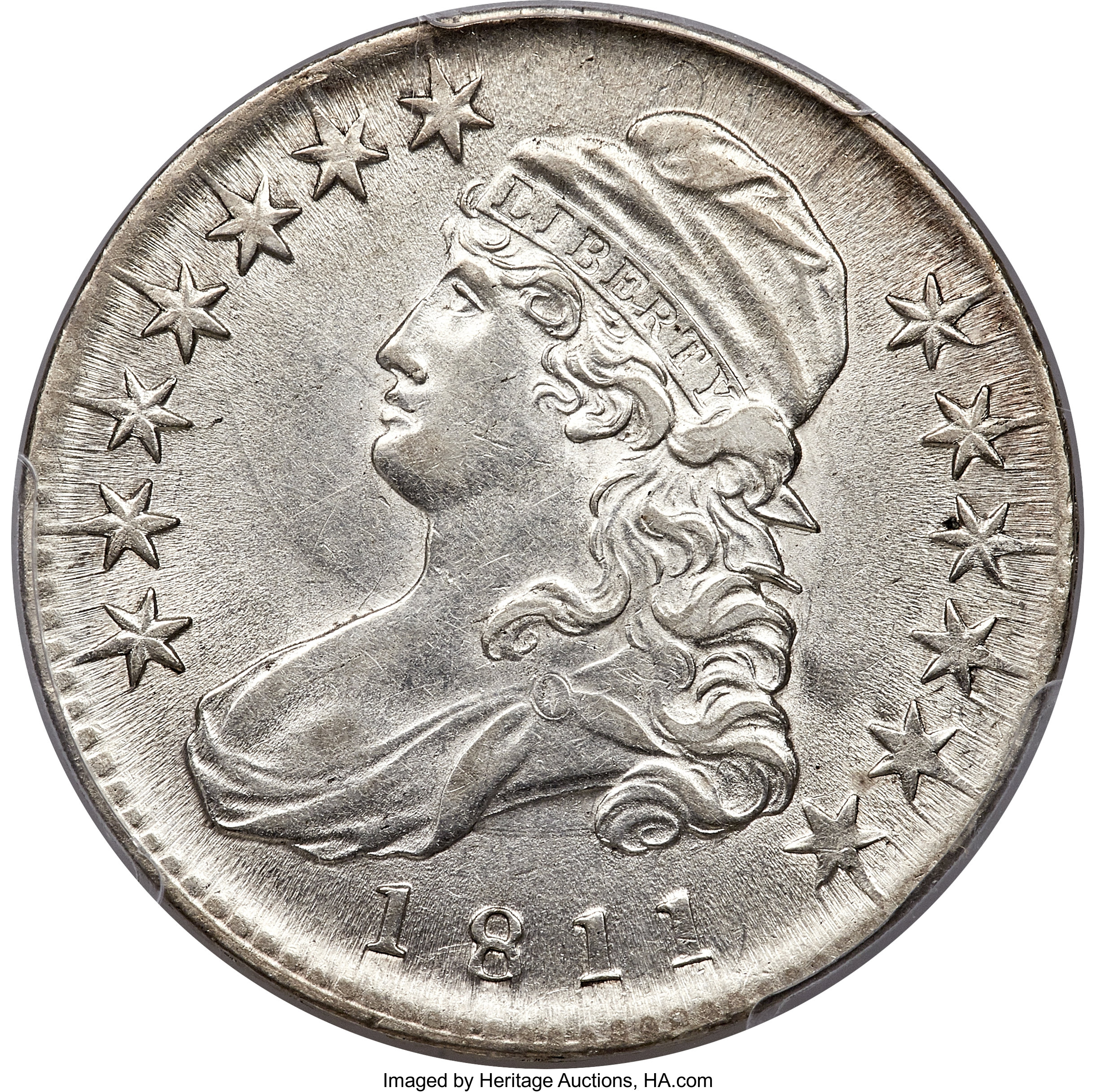 image for: 1811 50C Small 8, O-106, R.3, AU58 PCGS....