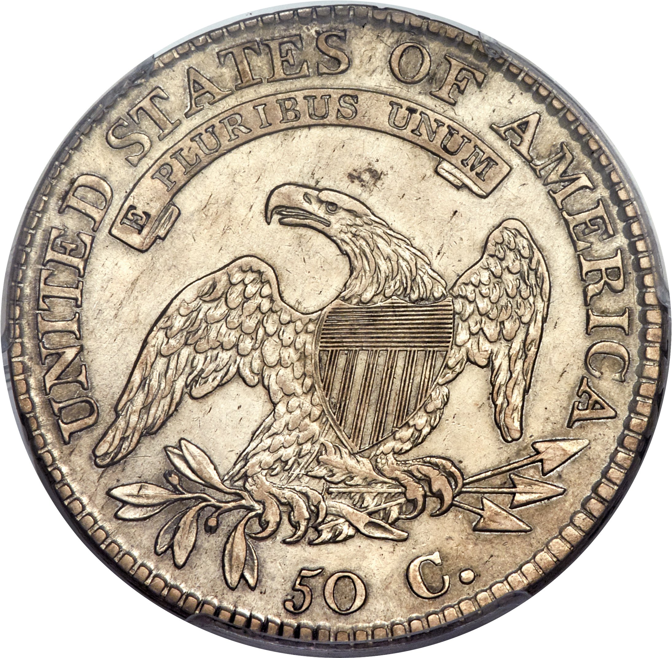 image for: 1812/1 50C Large 8 AU50 PCGS. O-101a, R.5....