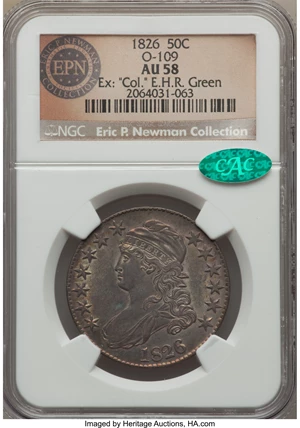 image for: 1826 50C O-109, R.1, AU58 NGC. CAC....