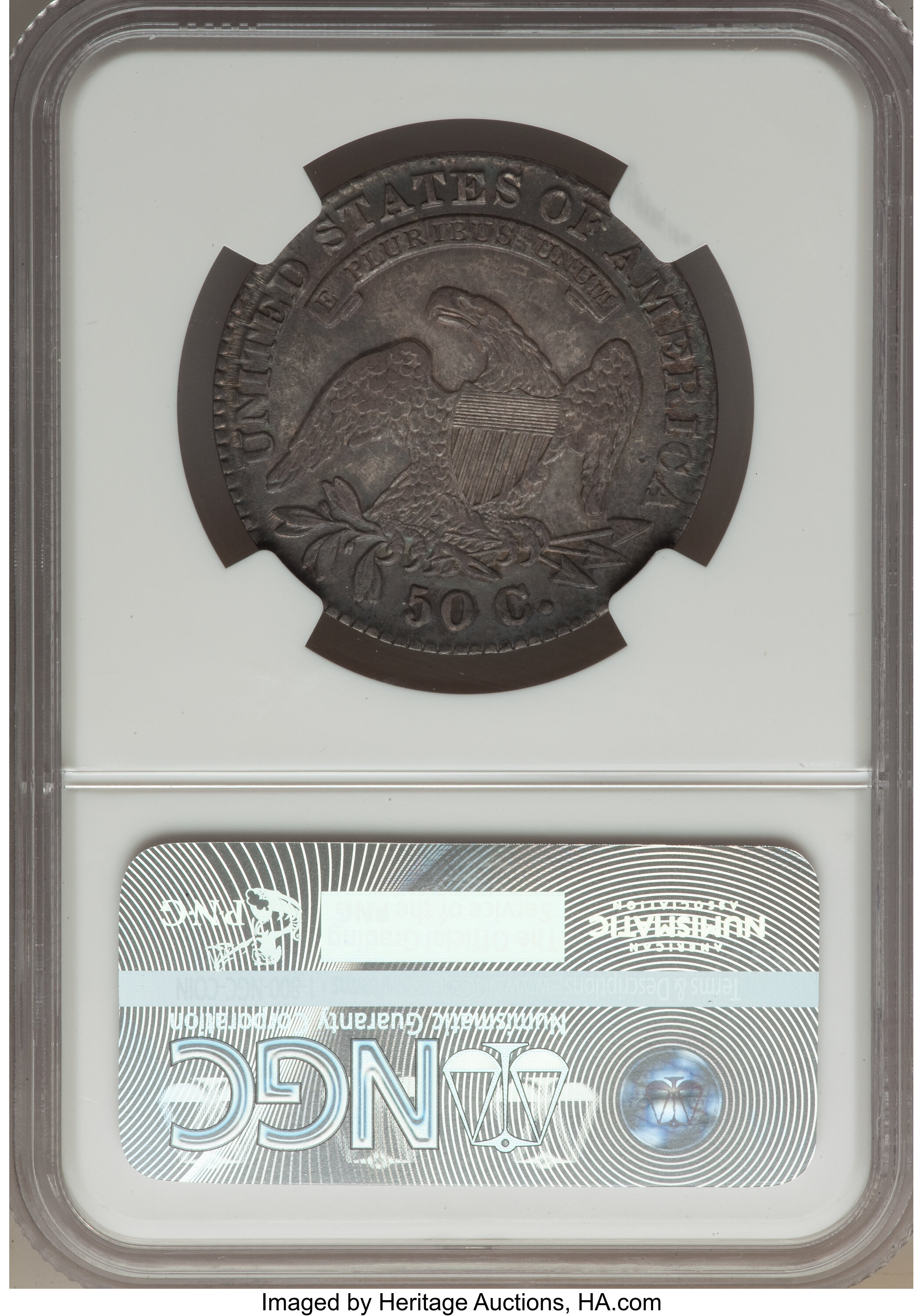 image for: 1830 50C Large 0, O-122, R.1, AU58 NGC. CAC....