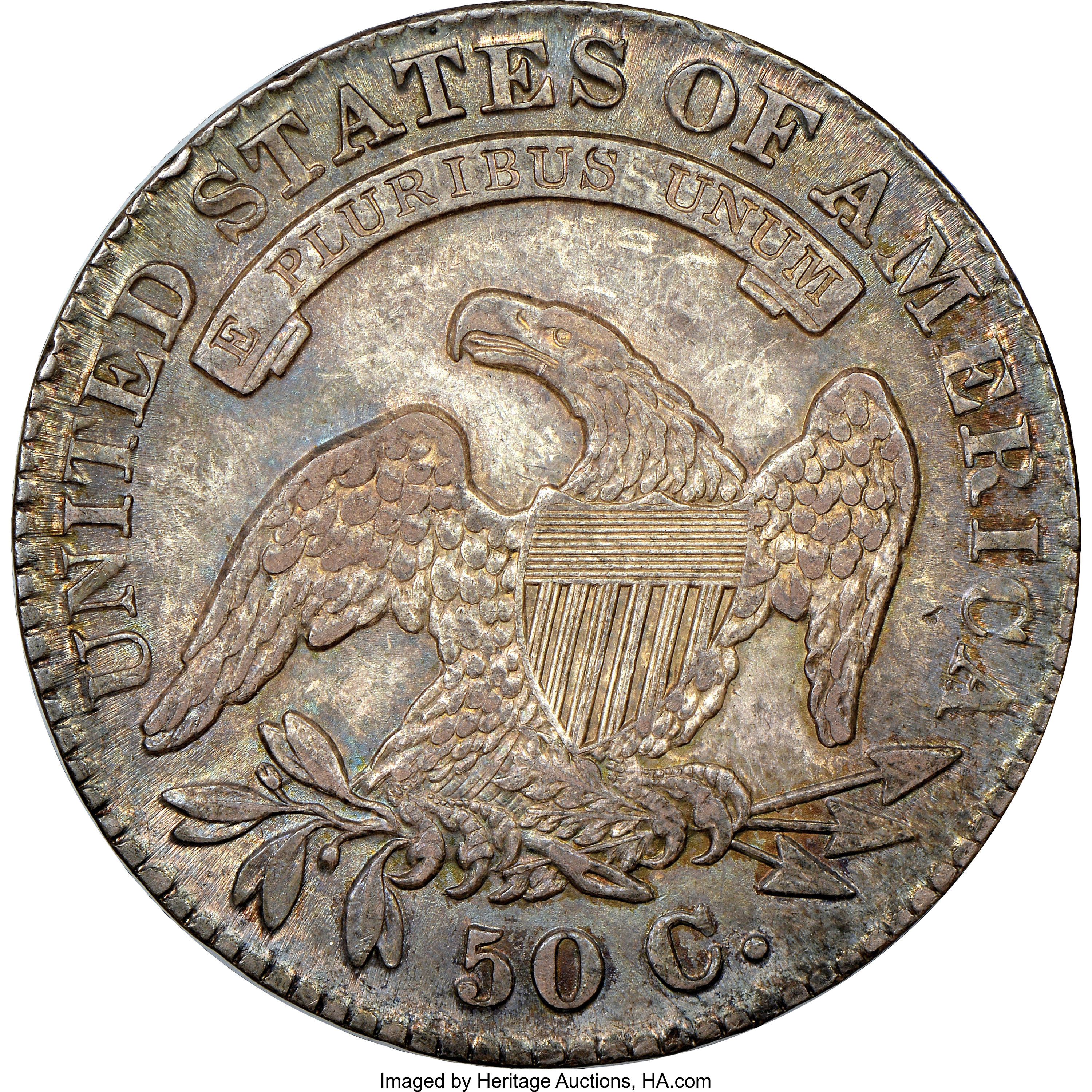 image for: 1830 50C Large 0, O-122, R.1, AU58 NGC. CAC....