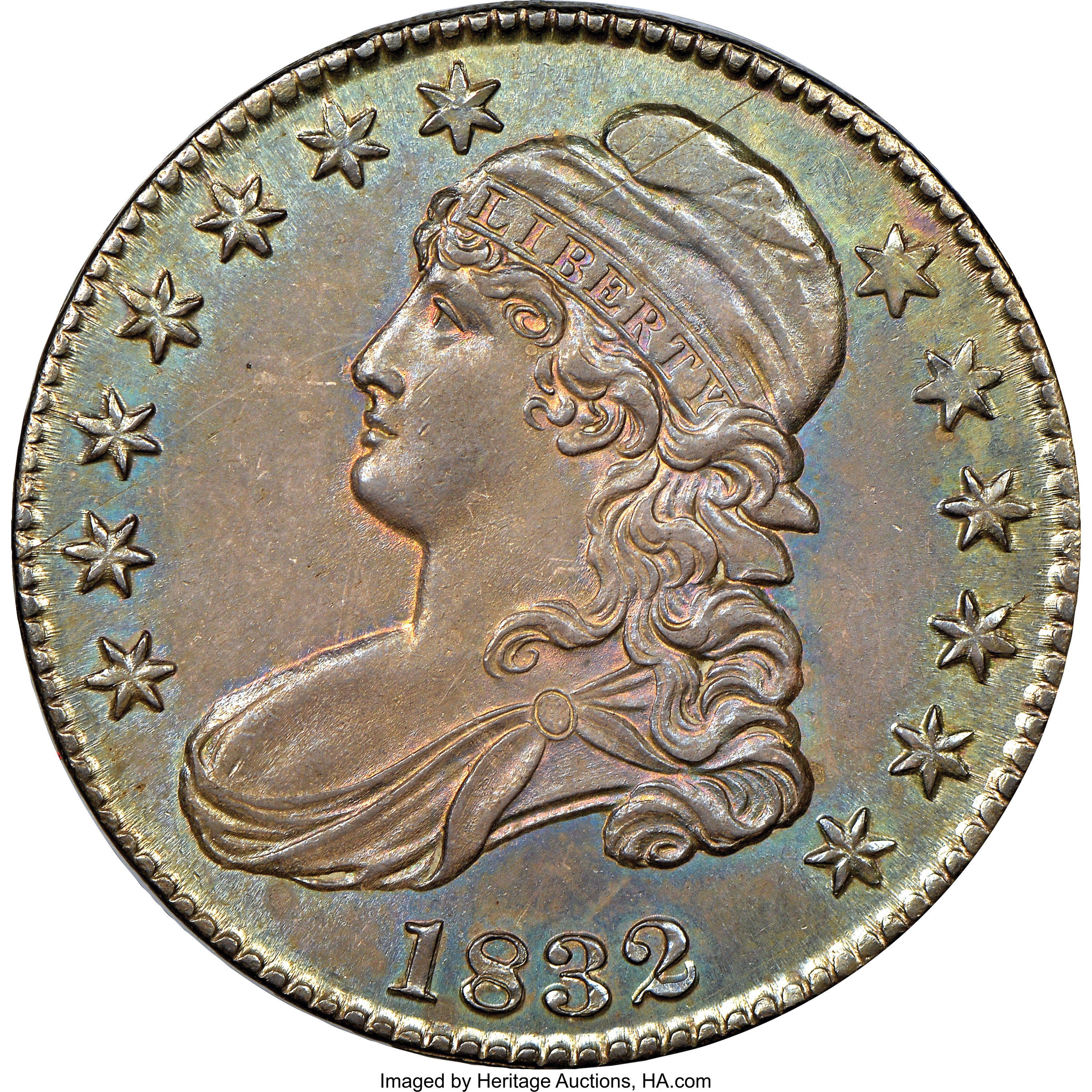 1832 50c Small Letters, O-102a MS