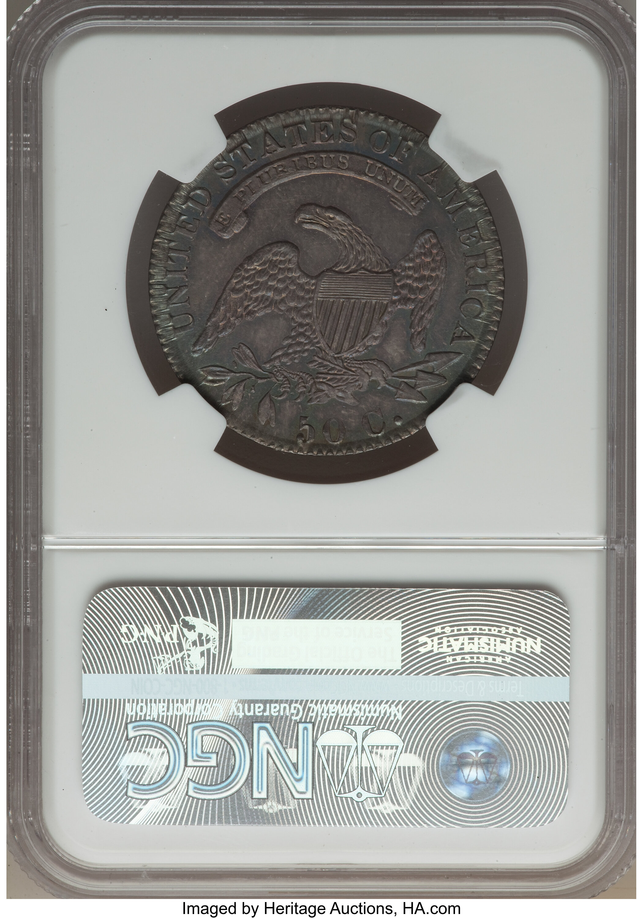 image for: 1832 50C Small Letters, O-102a, R.3, MS62 NGC....