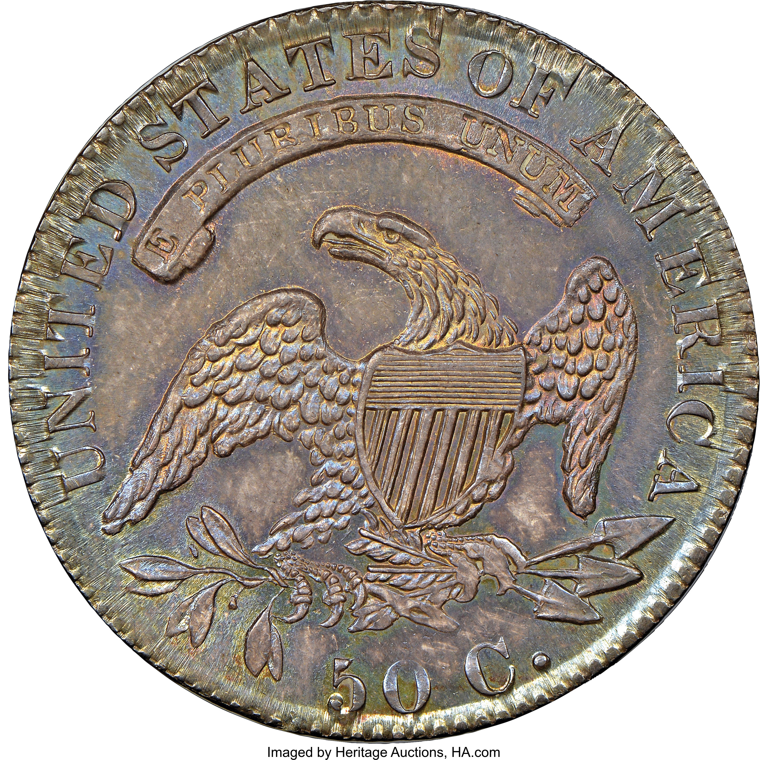 image for: 1832 50C Small Letters, O-102a, R.3, MS62 NGC....