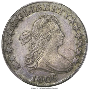 image for: 1806/5 50C O-101, T-6, R.3, AU55 PCGS....