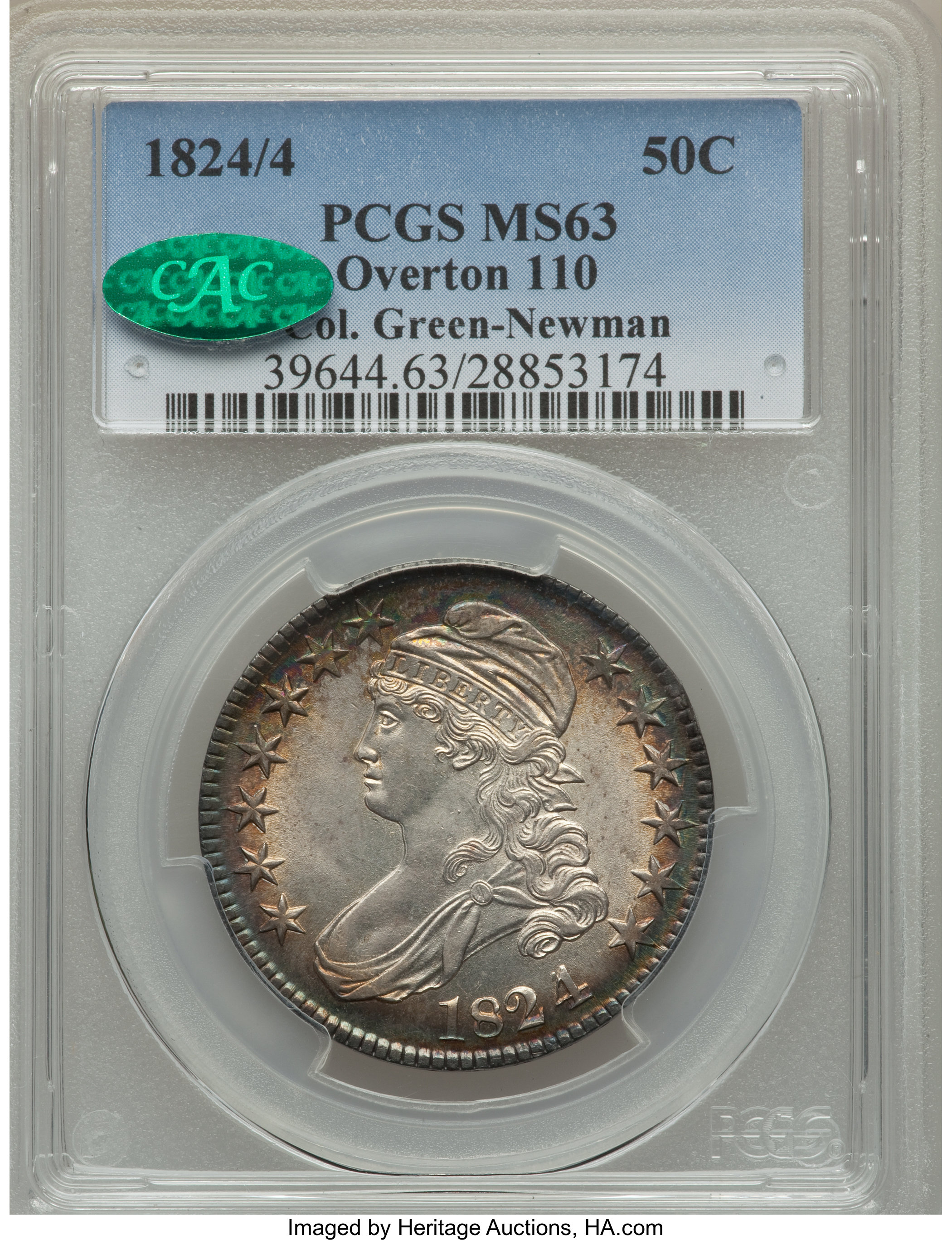 image for: 1824/4 50C O-110, R.2, MS63 PCGS. CAC....