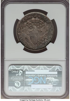 image for: 1803 50C Small 3, Large Reverse Stars, O-104, T-4, R.3, AU50 NGC....