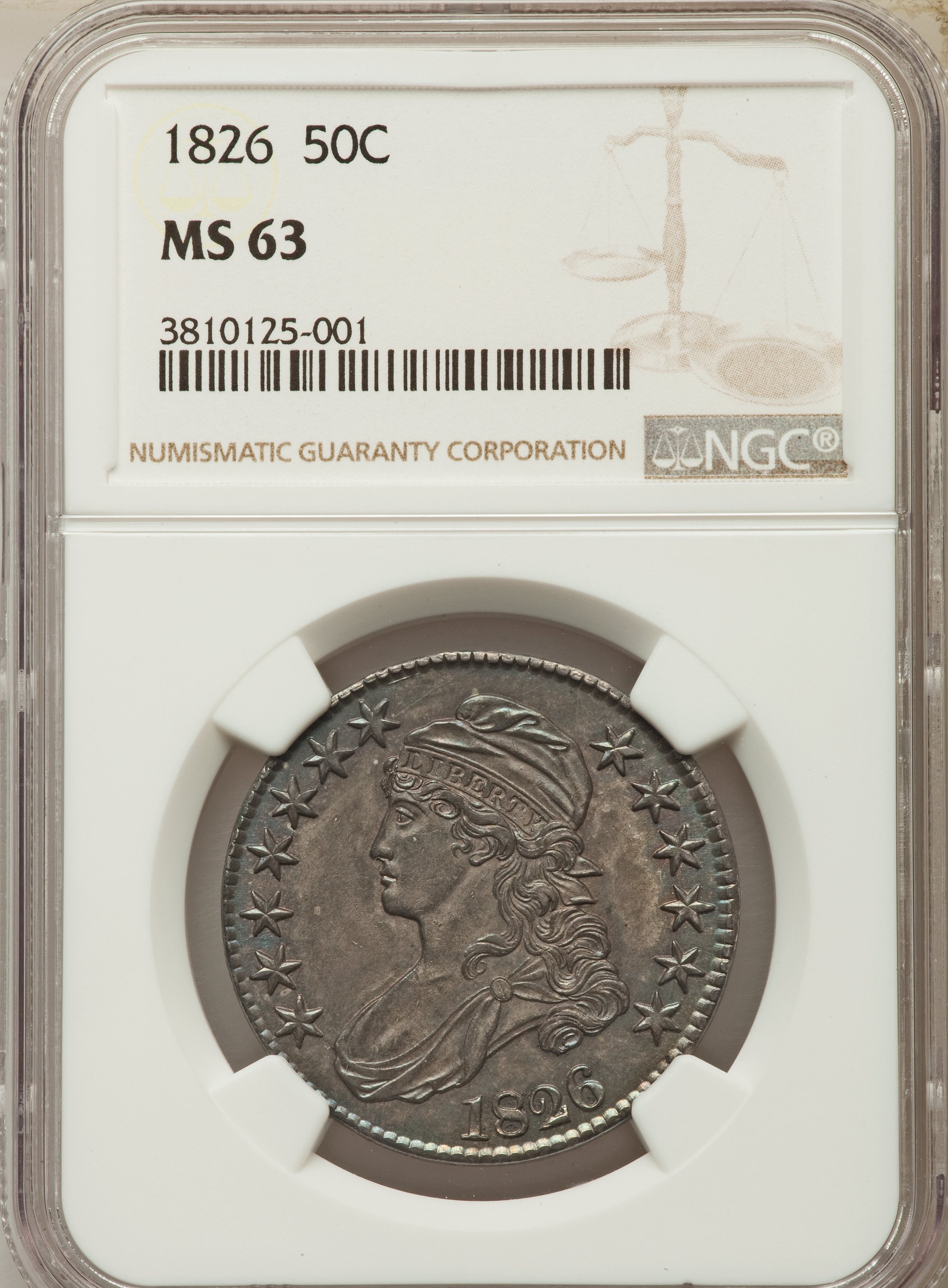image for: 1826 50C O-116a, R.1, MS63 NGC....