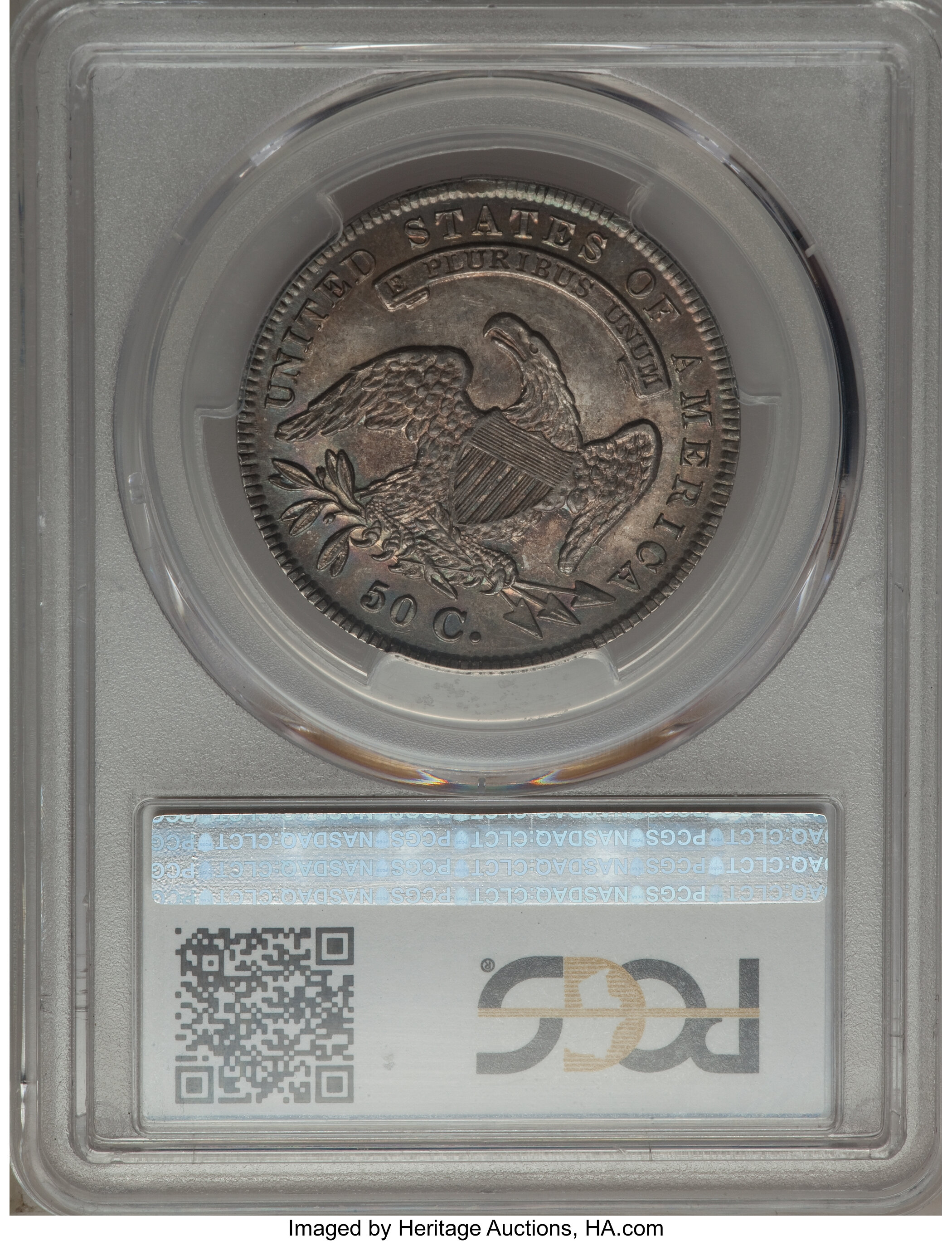 image for: 1834 50C Small Date, Small Letters, O-109, R.1, MS64+ PCGS....