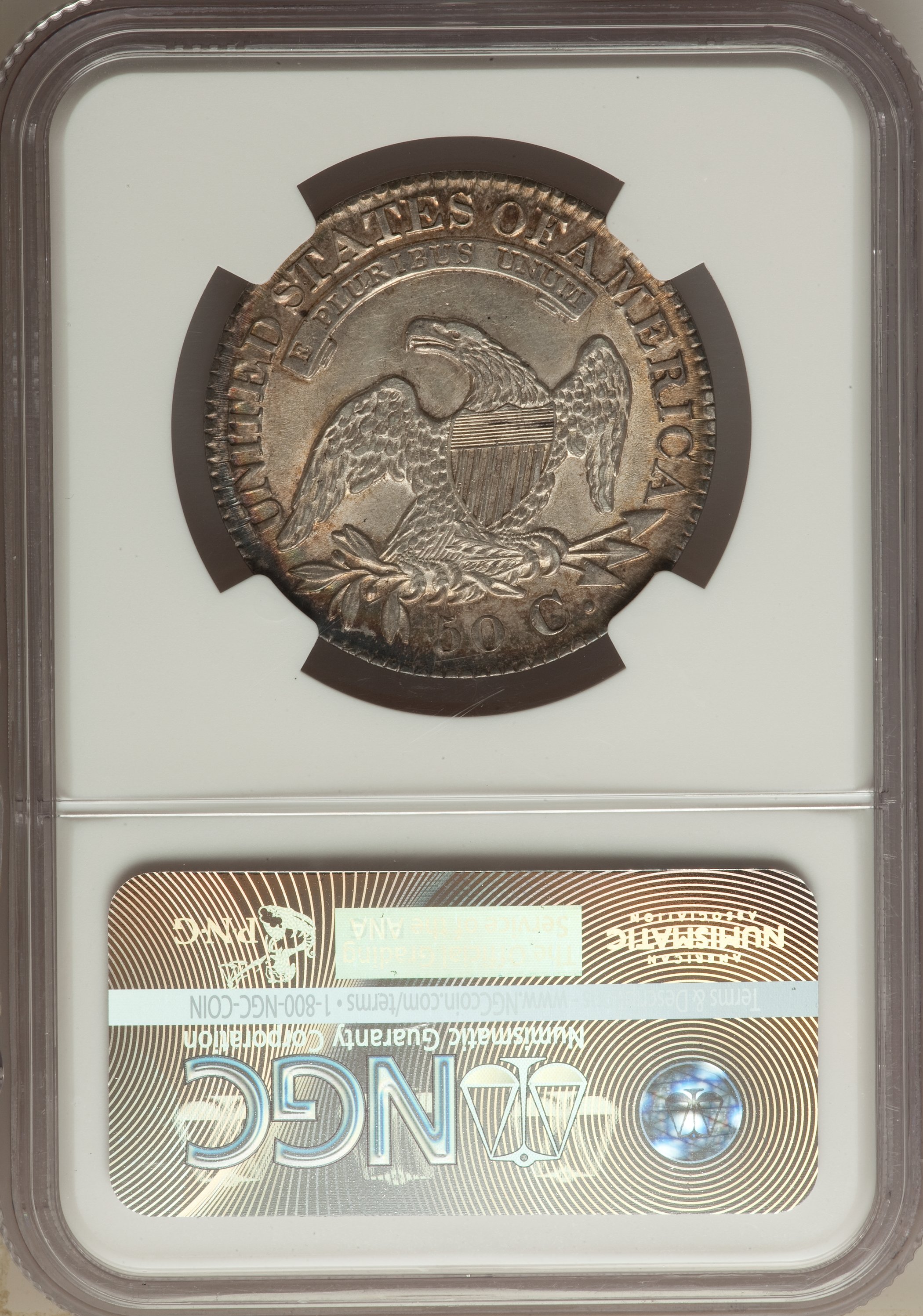 image for: 1827 50C Square Base 2, O-104, R.1, MS61 NGC....