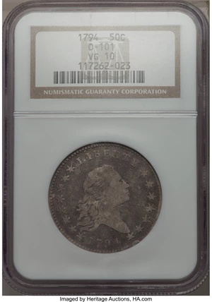 image for: 1794 50C O-101, T-7, High R.3, VG10 NGC....