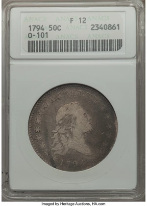 image for: 1794 50C O-101, T-7, High R.3, Fine 12 ANACS....