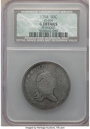 image for: 1794 50C O-104, T-11, R.5 -- Plugged -- NCS. Good Details....