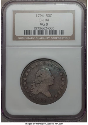 image for: 1794 50C O-104, T-11, R.5, VG8 NGC....