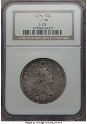 image for: 1794 50C O-104, T-11, R.5, Fine 15 NGC....