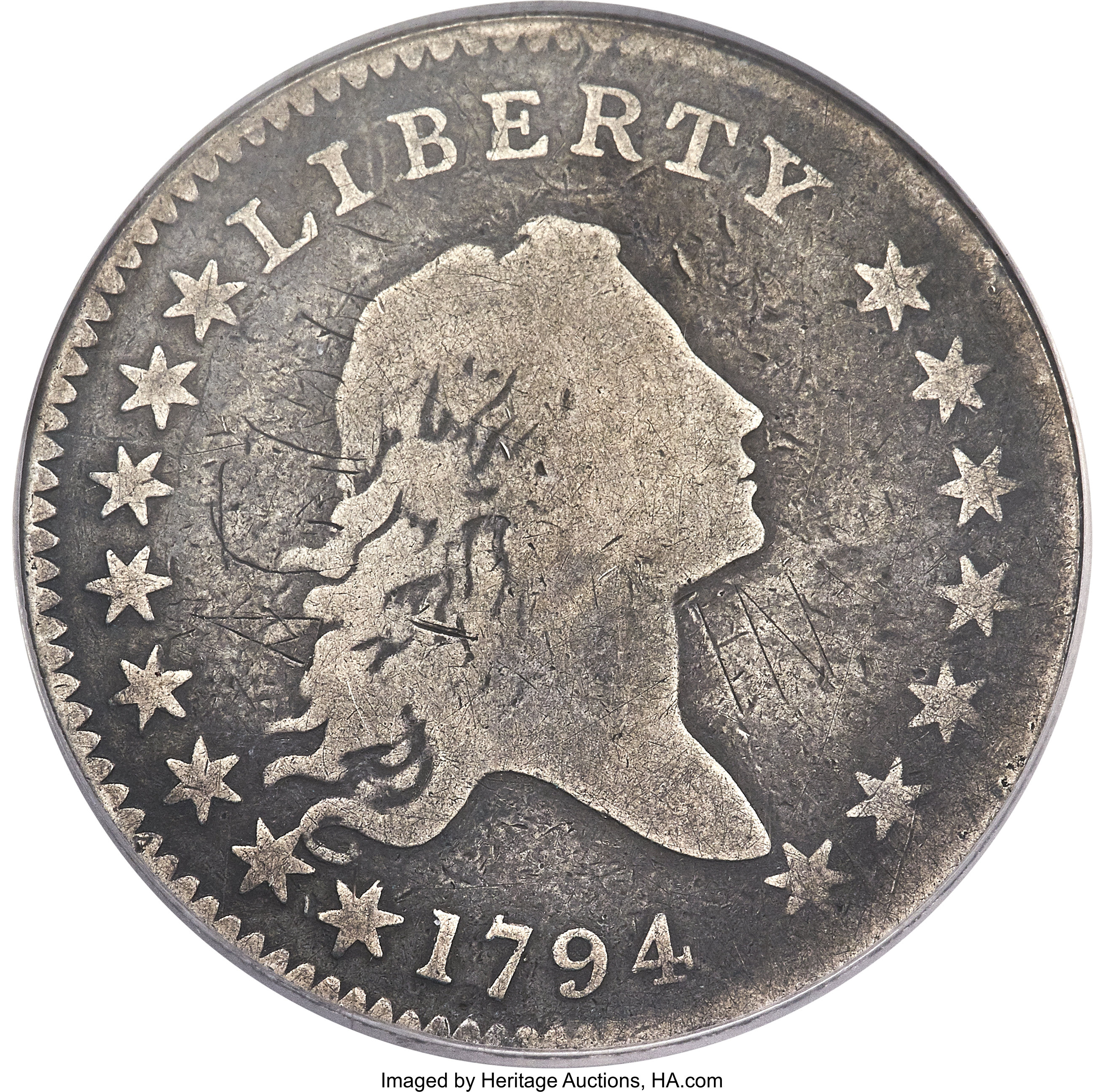 image for: 1794 50C O-105, T-3, R.5 -- Graffiti -- NCS. VG Details....