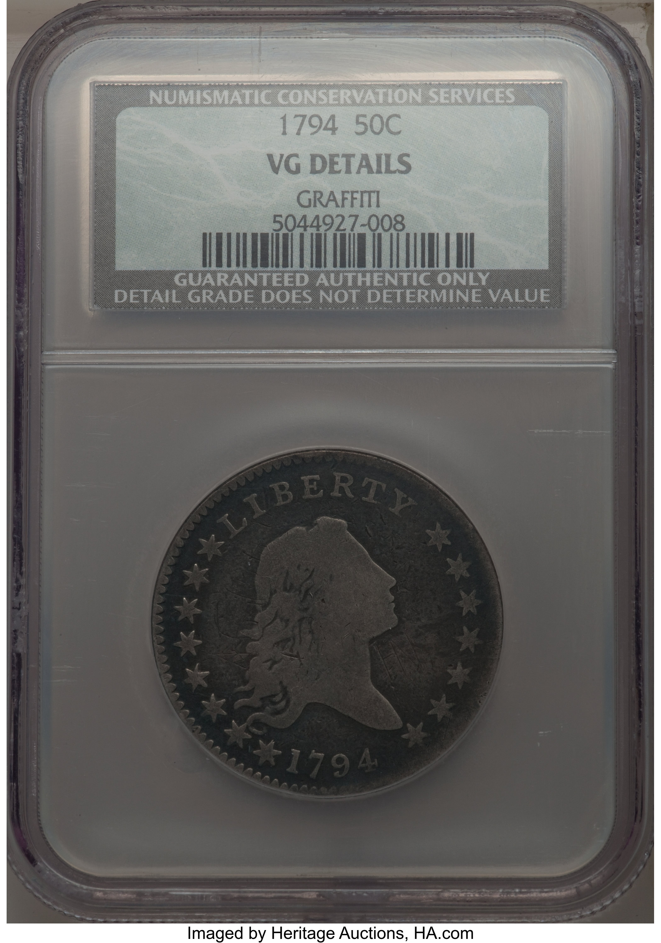 image for: 1794 50C O-105, T-3, R.5 -- Graffiti -- NCS. VG Details....