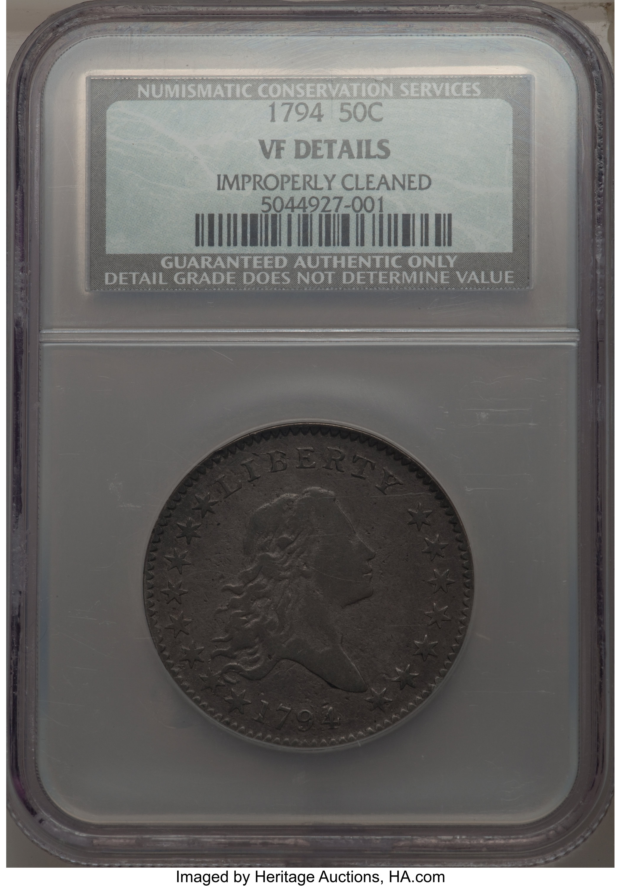 image for: 1794 50C O-106, T-4, Low R.6 -- Improperly Cleaned -- NCS. VF Details....