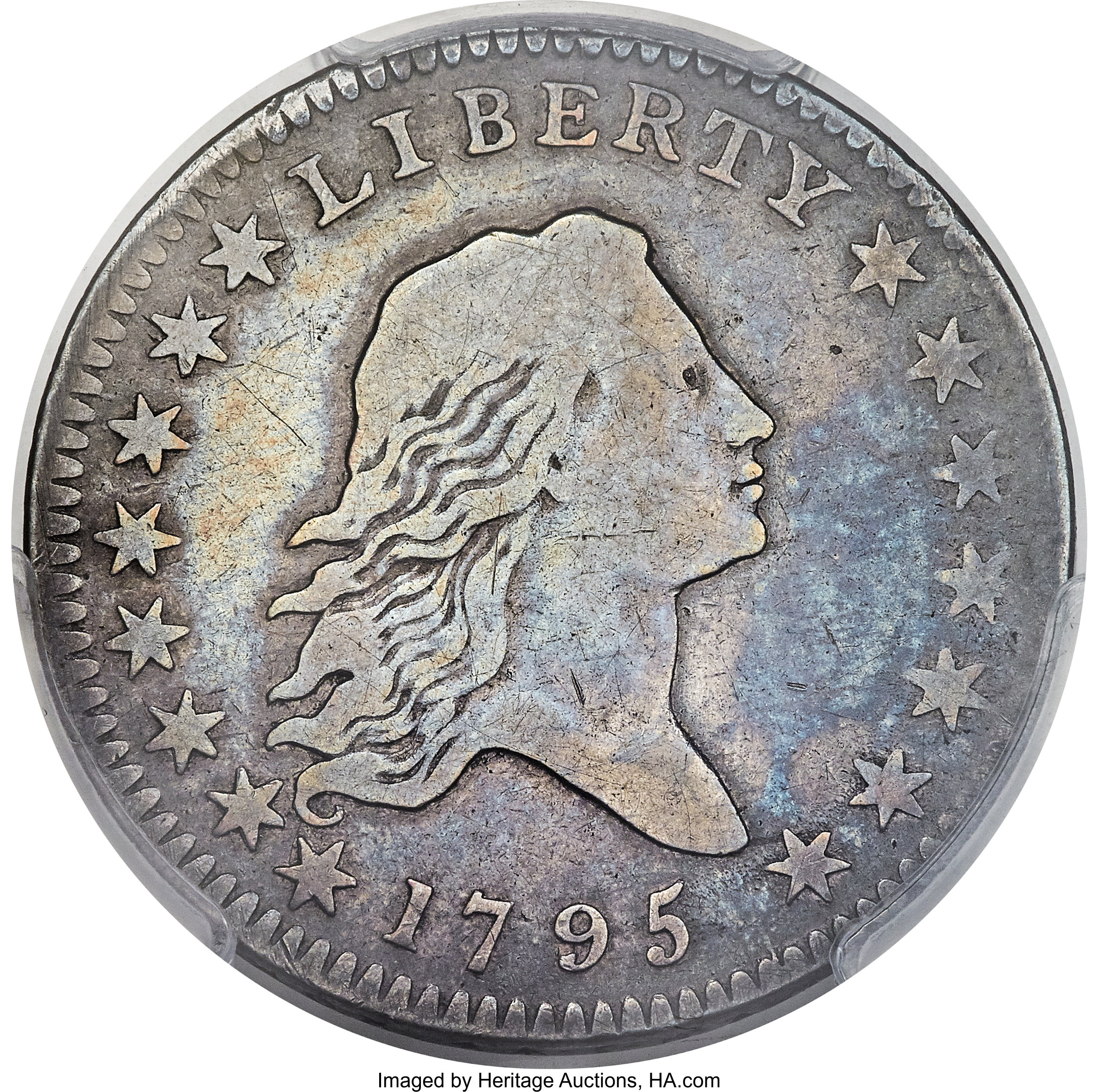 image for: 1795 50C 2 Leaves, O-106, T-30, R.6, Fine 12 PCGS....