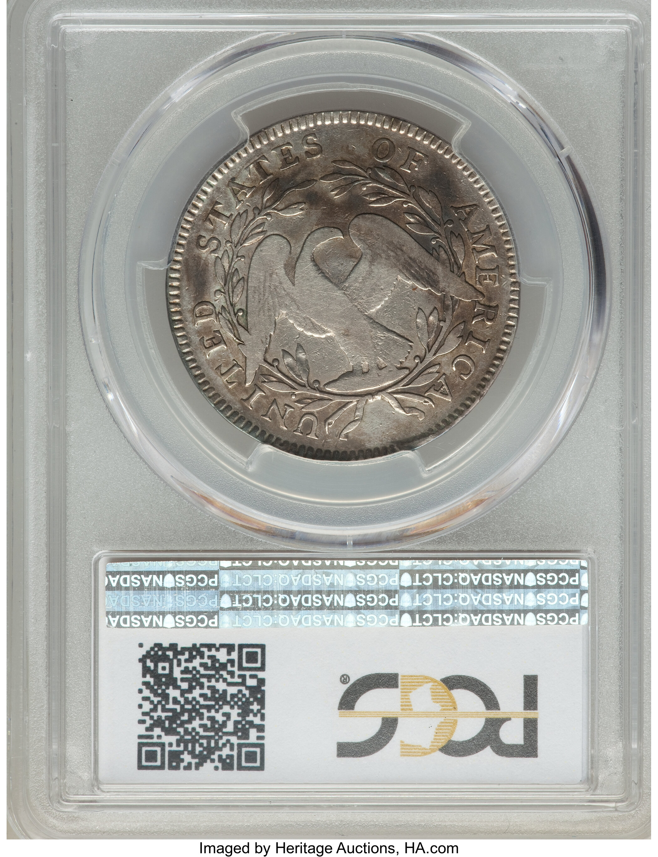 image for: 1795 50C 2 Leaves, O-108a, T-17, R.4, Fine 15 PCGS....