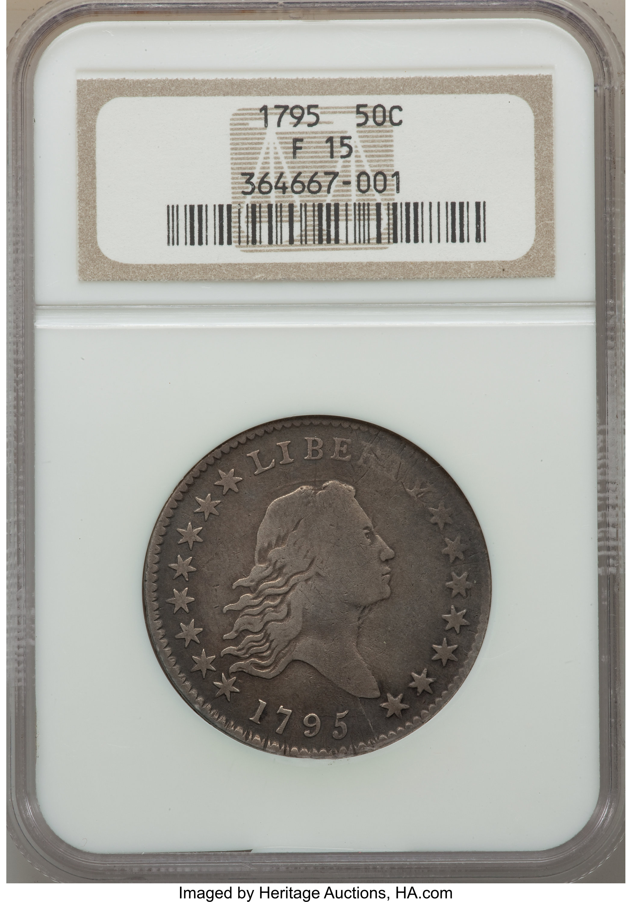 image for: 1795 50C 2 Leaves, O-117a, T-3, R.4, Fine 15 NGC....