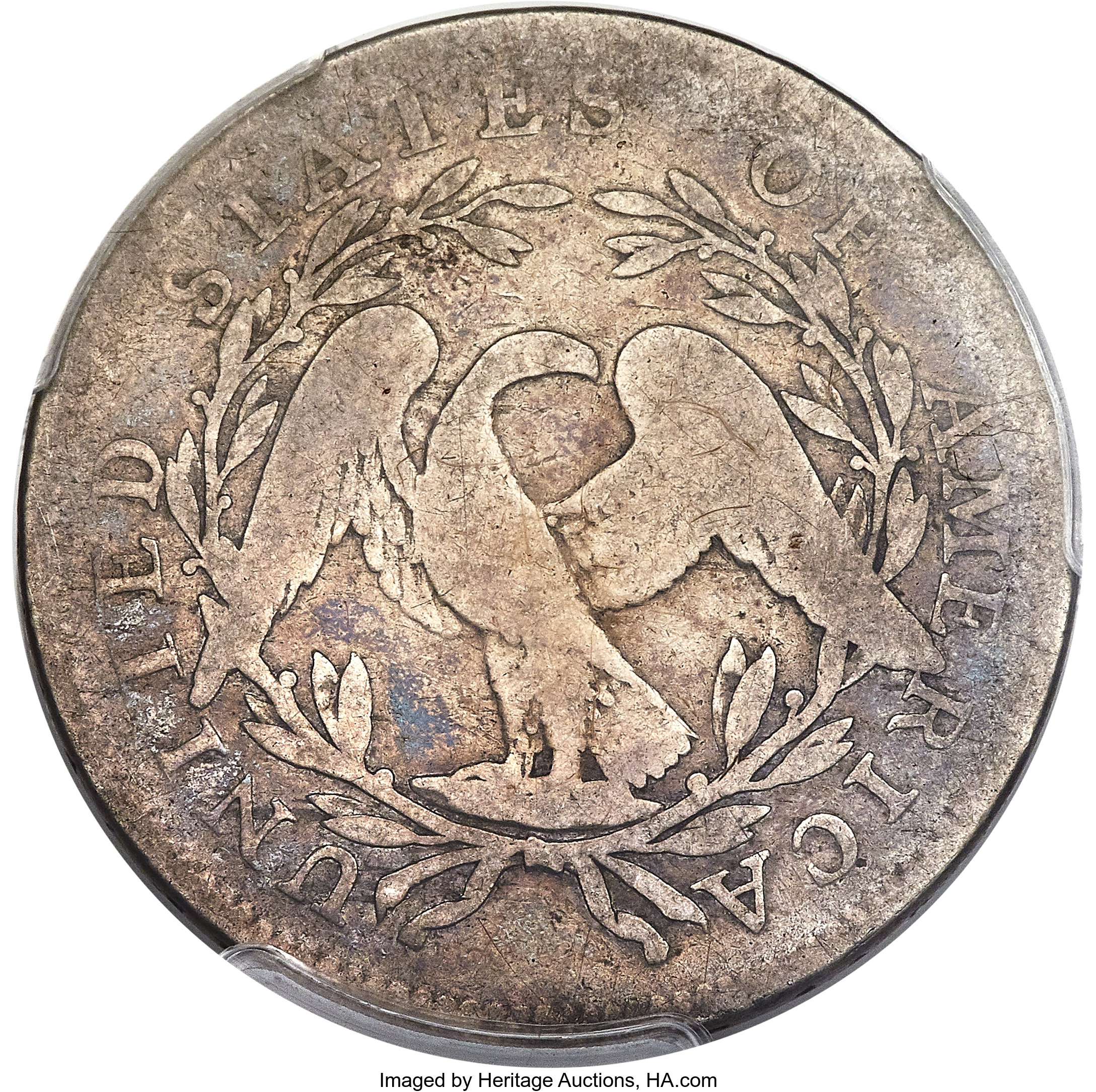 image for: 1795 50C 2 Leaves, Small Head, O-127a, T-23, Low R.6, Good 6 PCGS....