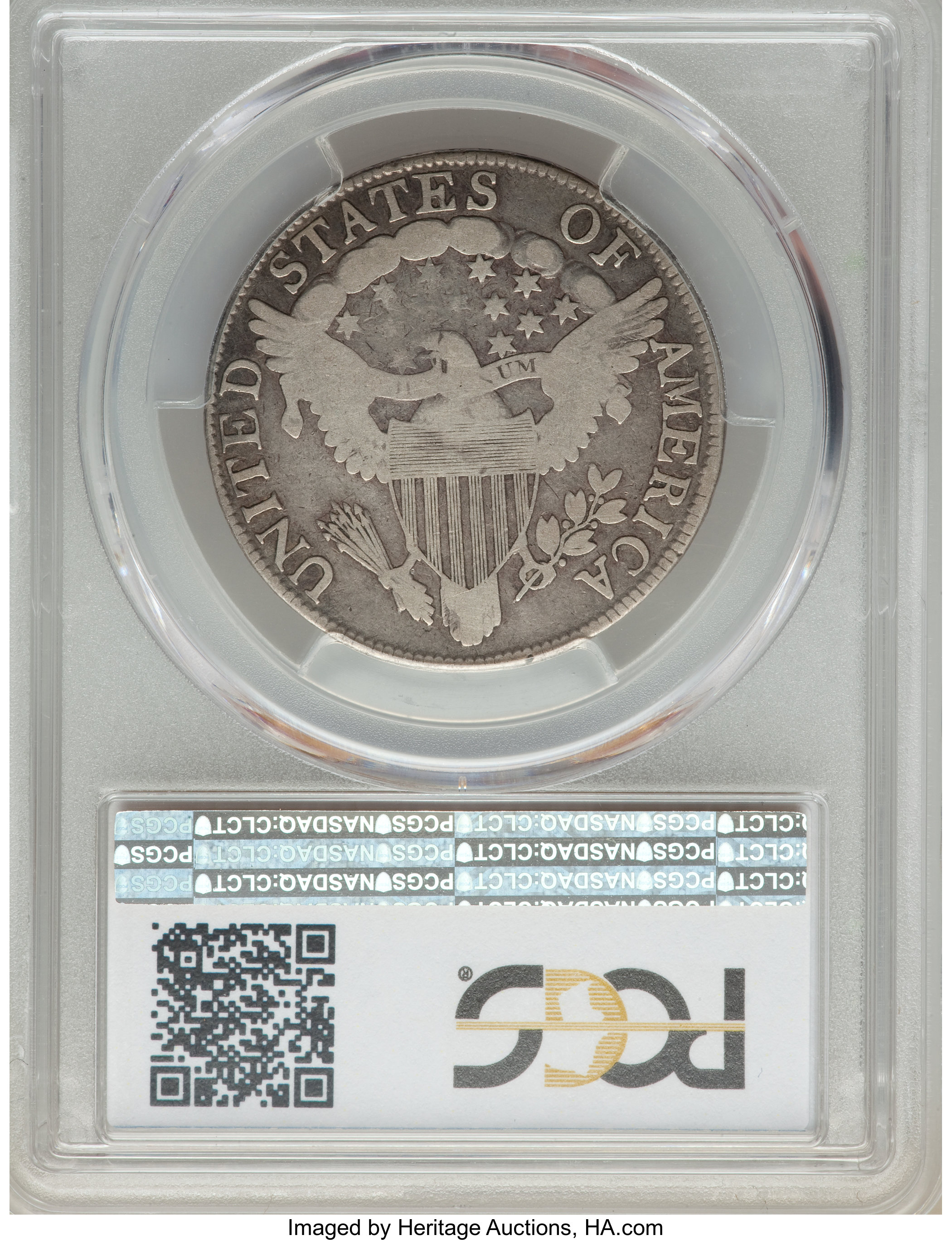 image for: 1806 50C E Over A in STATES, O-124, T-22, R.6, VG8 PCGS....