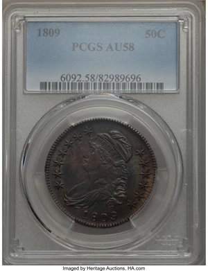 image for: 1809 50C Normal Edge, O-103, R.1, AU58 PCGS....