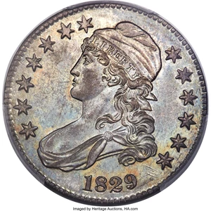 image for: 1829 50C Small Letters, O-112, R.1, MS64 PCGS. CAC....
