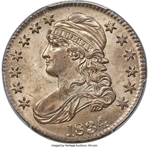 image for: 1834 50C Large Date, Large Letters, O-102, R.1, MS64 PCGS....