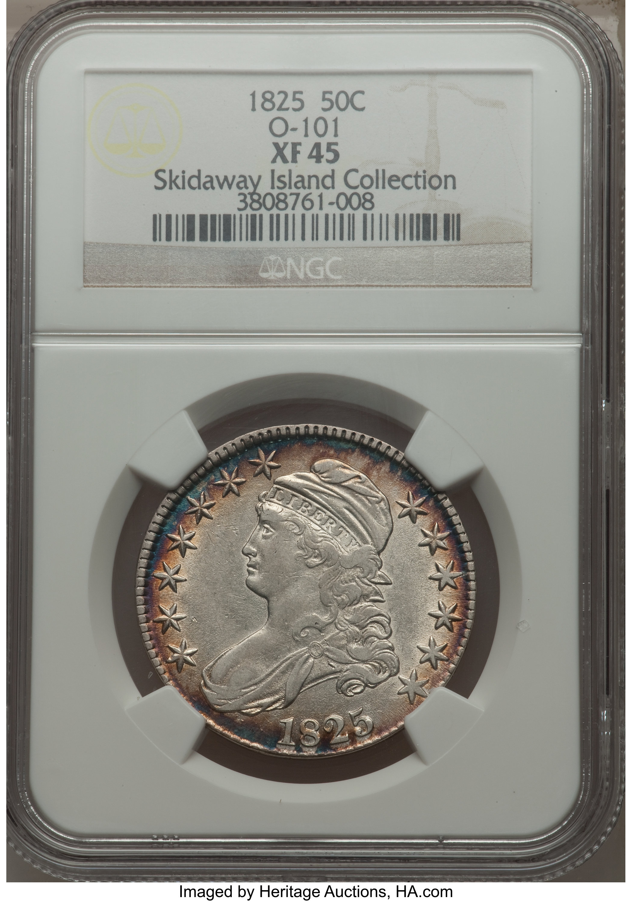 image for: 1825 50C O-101, R.1, XF45 NGC. Ex: The Skidaway Island Collection. NGC Census: (3/15). PCGS Population (1/10). Mintage:...