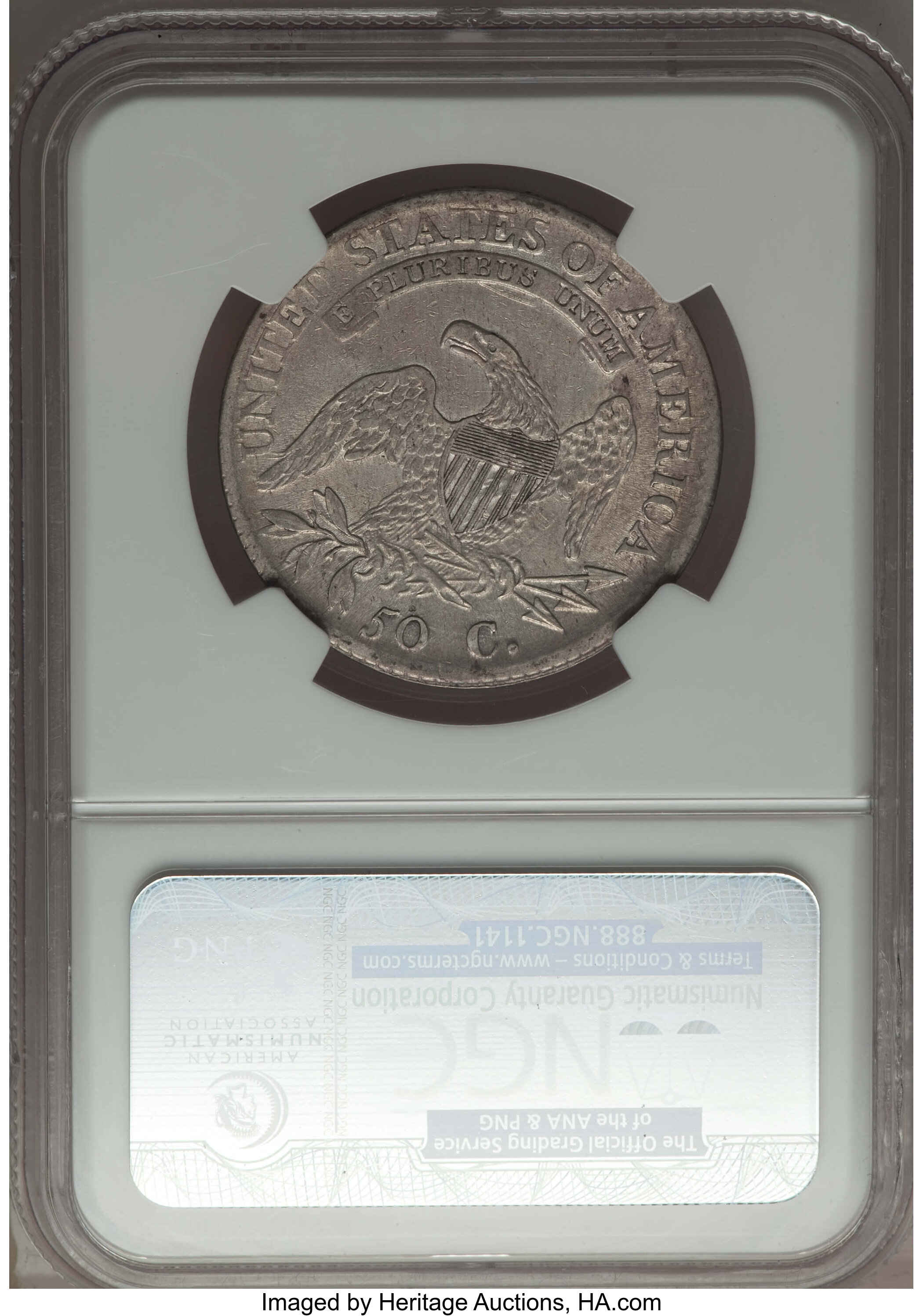 image for: 1813 50C O-106a, R.2, XF45 NGC. NGC Census: (2/3). PCGS Population: (0/6).  ...