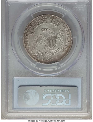 image for: 1813 50C O-110, R.1, XF45 PCGS. PCGS Population: (3/7). NGC Census: (5/9). Mintage 1,241,903. ...